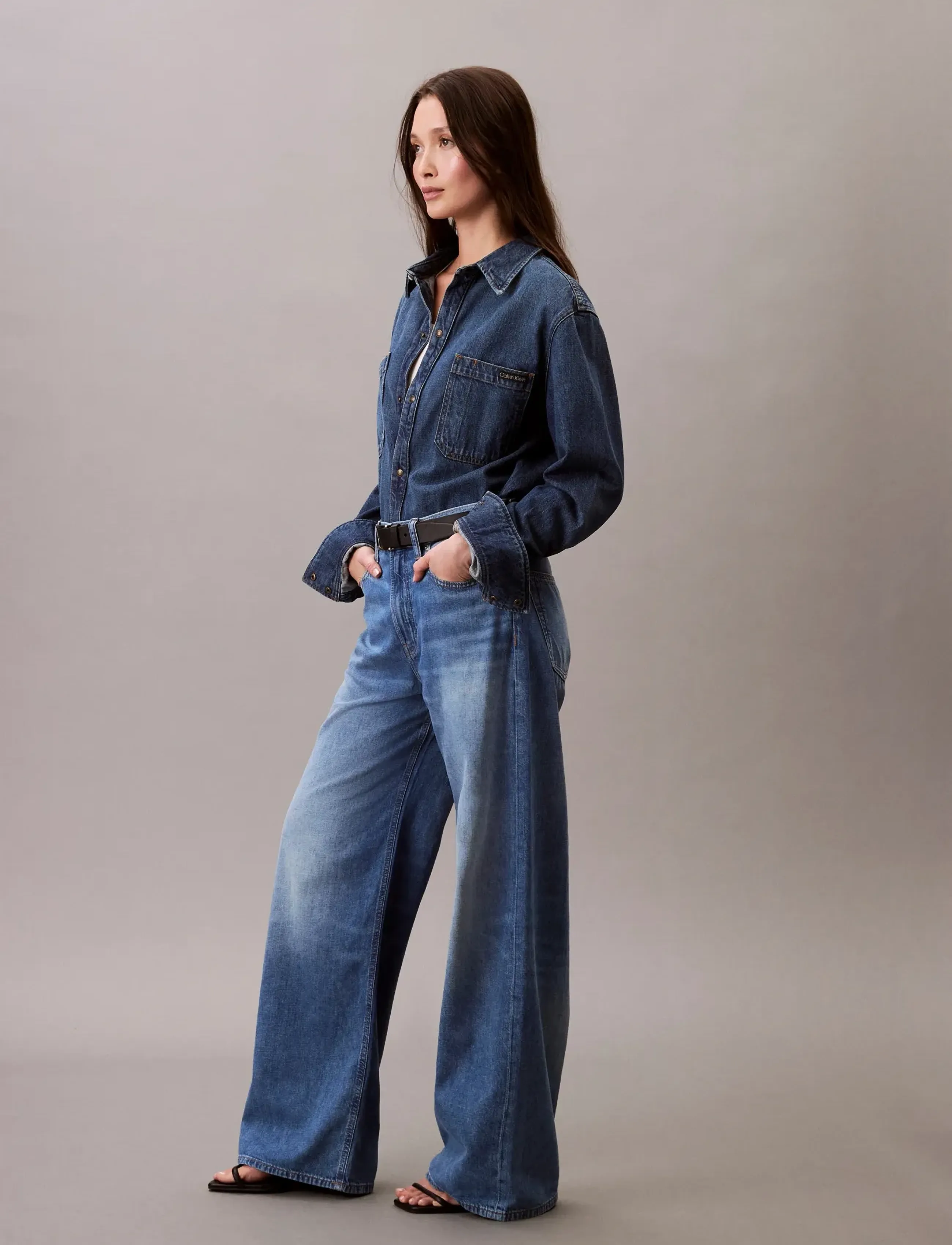 Calvin Klein Jeans - THE WIDE LEG LINEN DAYTONA - brede jeans - daytona - 3