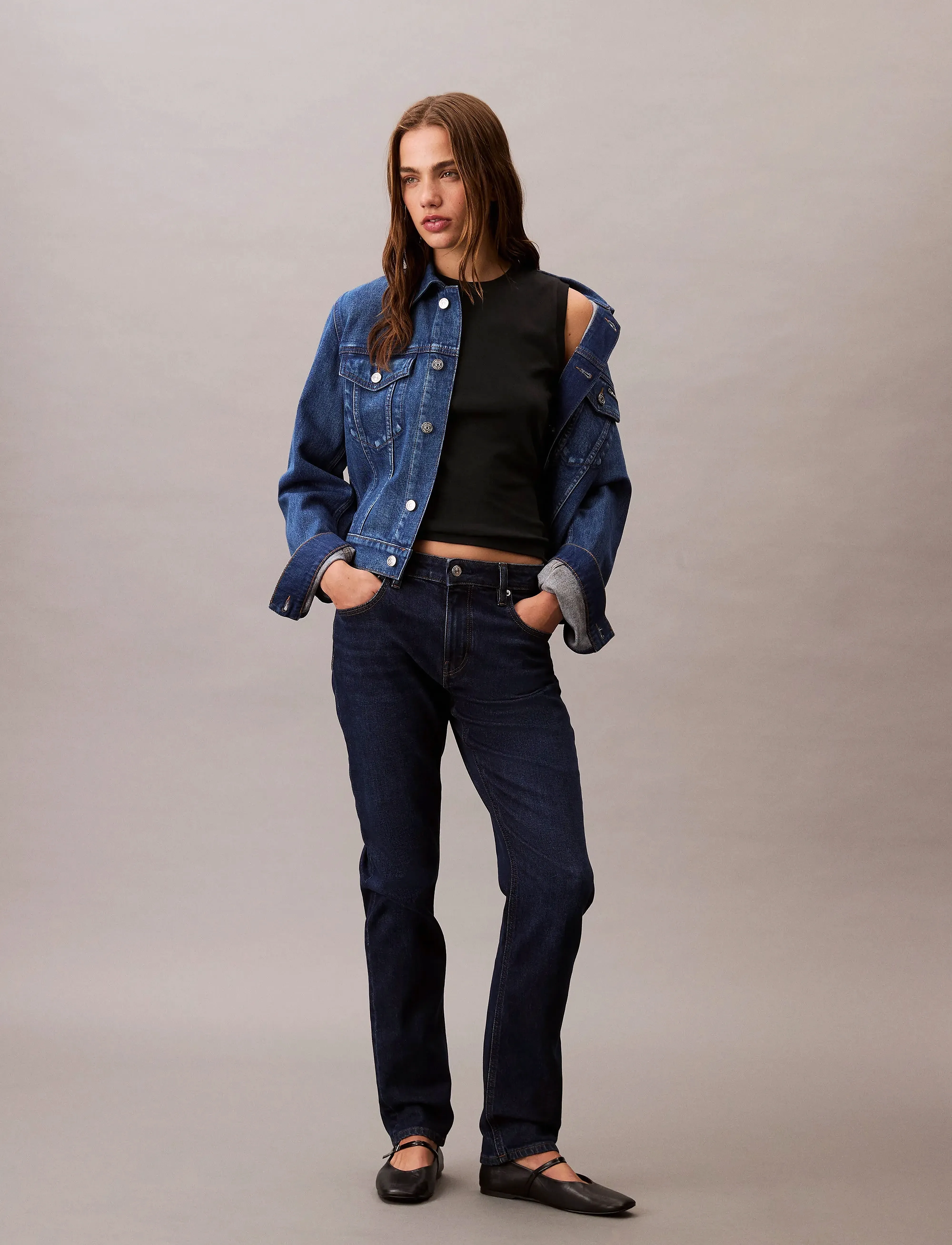 Calvin Klein Jeans MID RISE SLIM BLUE ORBIT - Tøj - BLUE ORBIT / blue