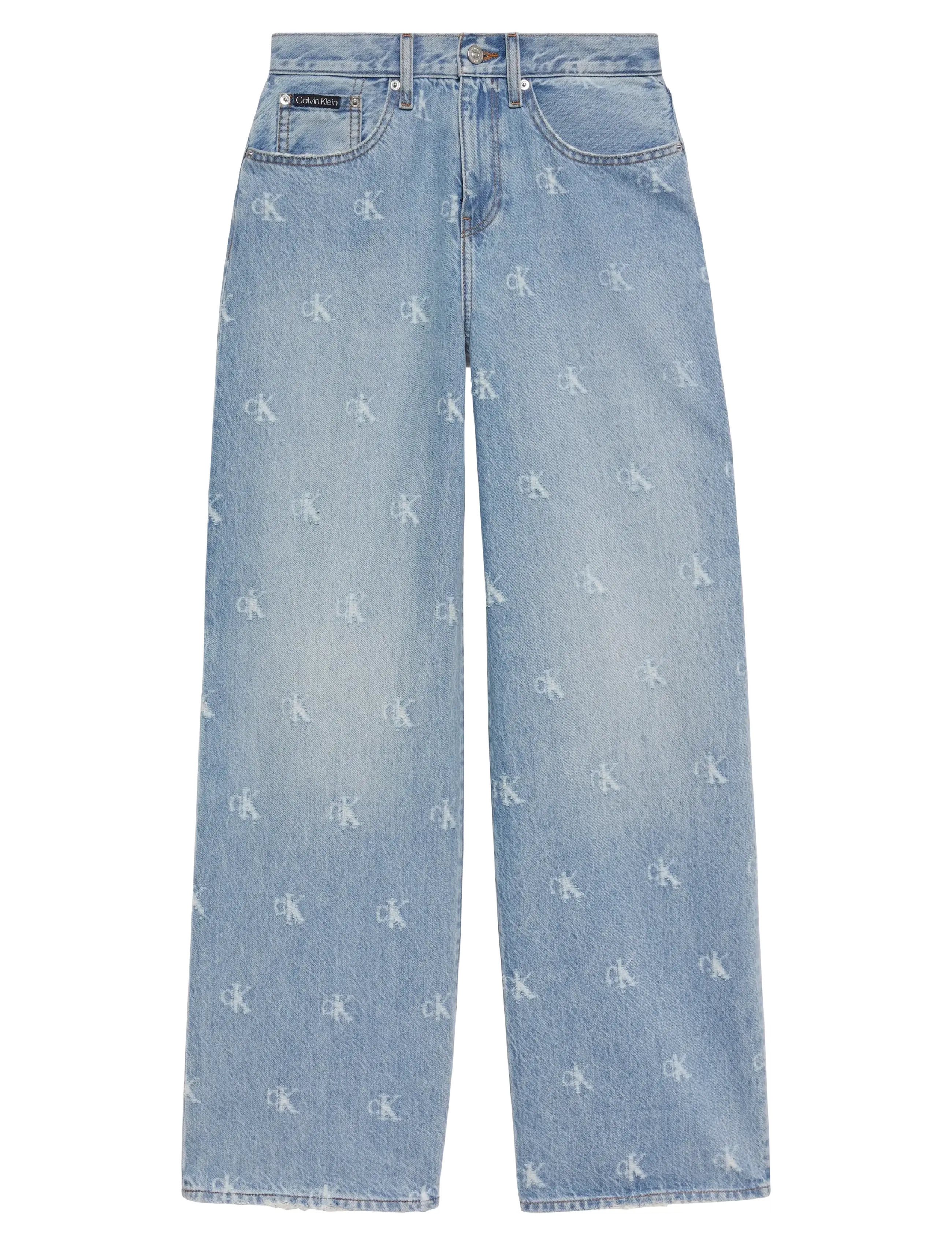 Calvin Klein Jeans THE WIDE LEG CK DISTRESSED INDIG - Teksad - CK DISTRESSED INDIGO / blue