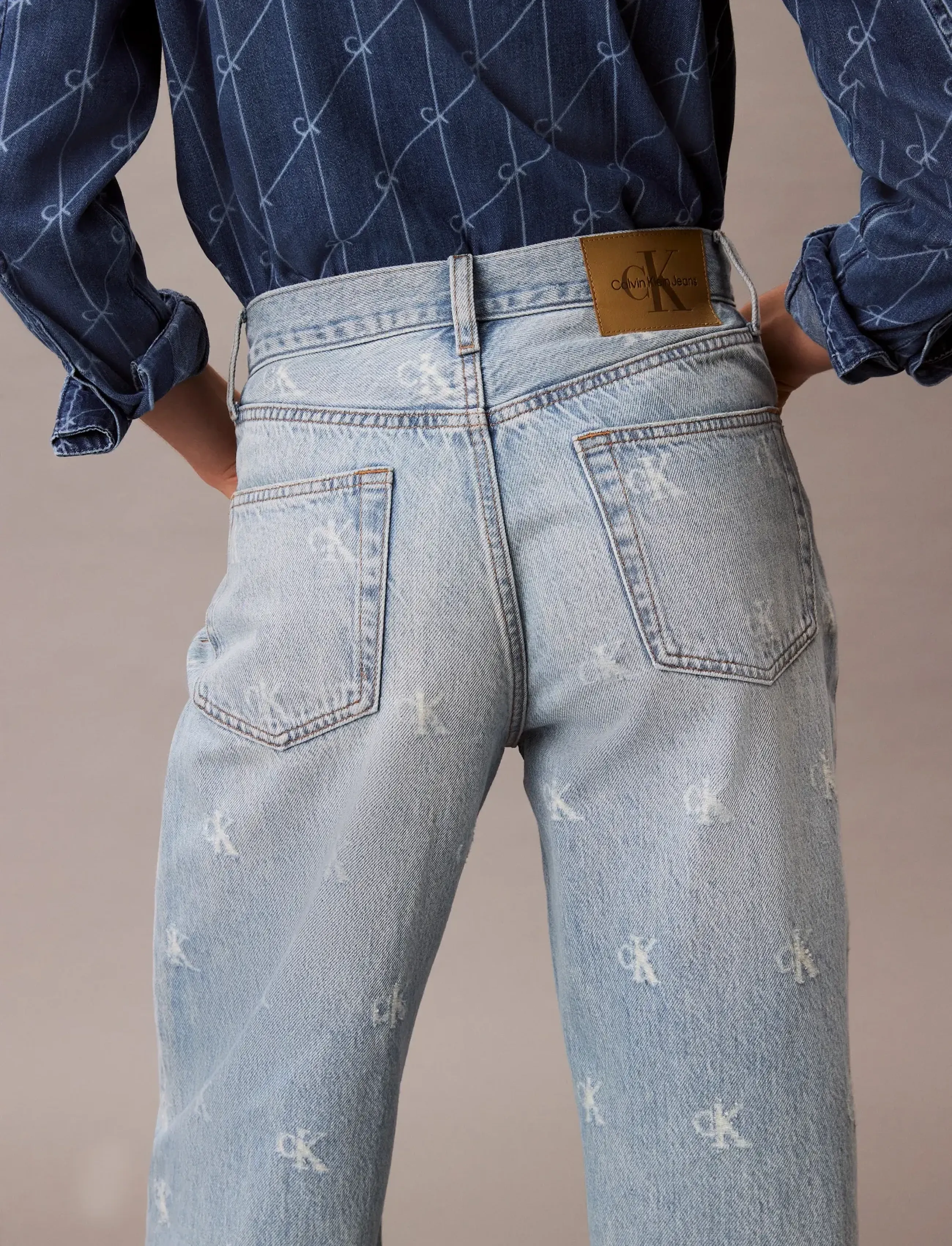 Calvin Klein Jeans - THE WIDE LEG CK DISTRESSED INDIG - wide leg jeans - ck distressed indigo - 5