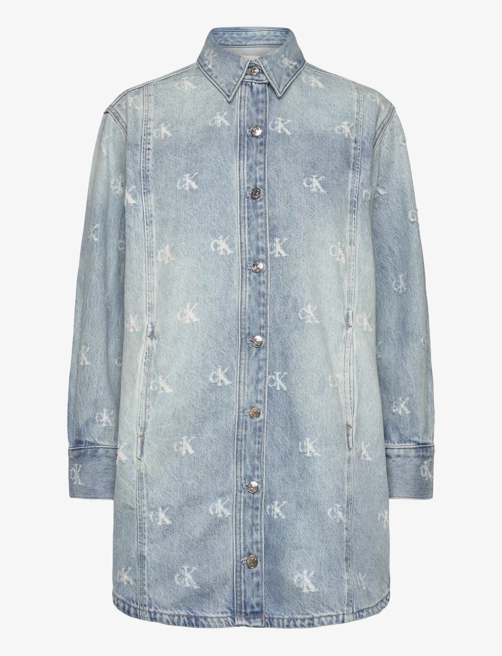 Calvin Klein Jeans - DENIM SHIRTDRESS CK DISTRESSED I - denim dresses - ck distressed indigo - 1