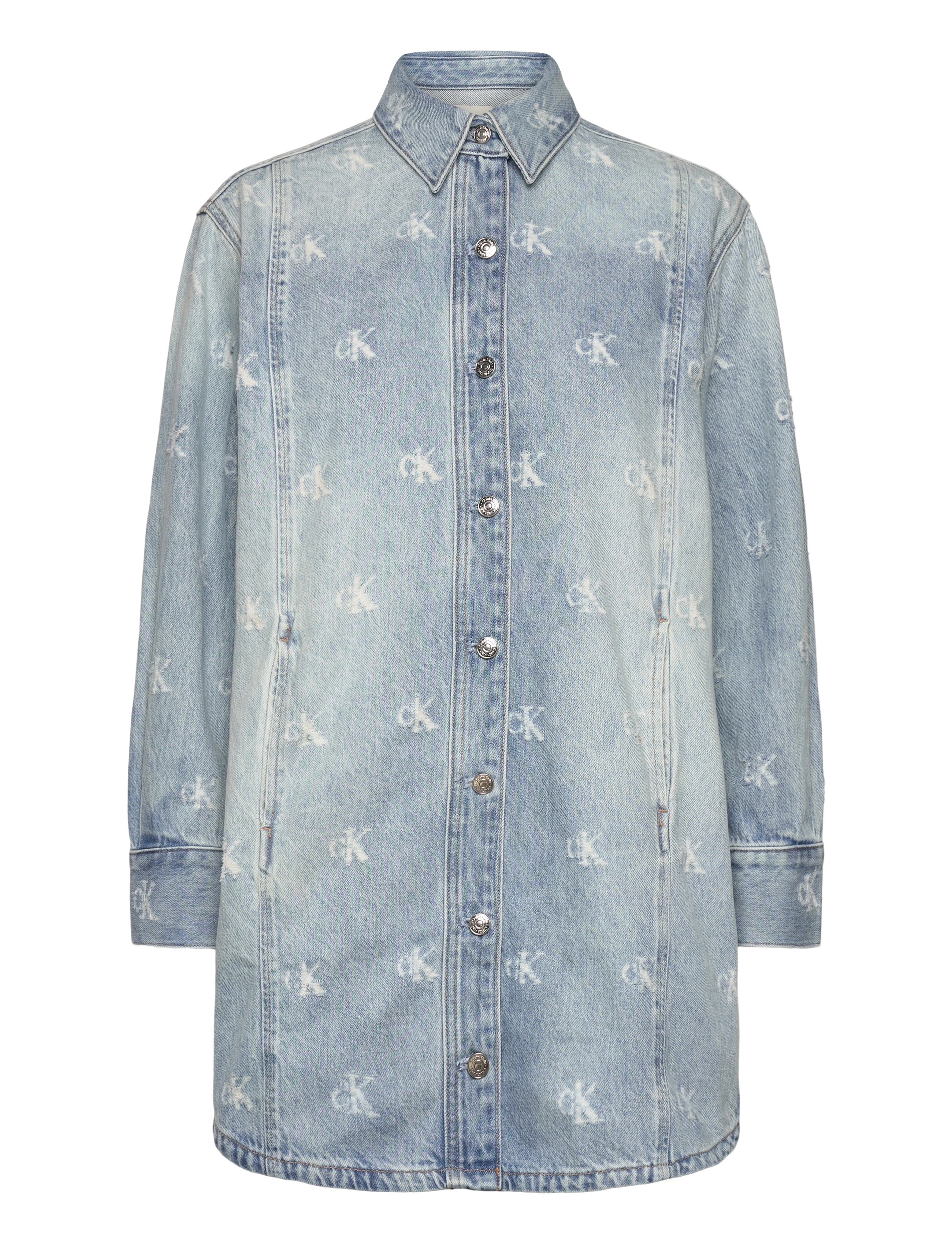 Calvin Klein Jeans DENIM SHIRTDRESS CK DISTRESSED I - Denim-tyylit - CK DISTRESSED INDIGO / blue