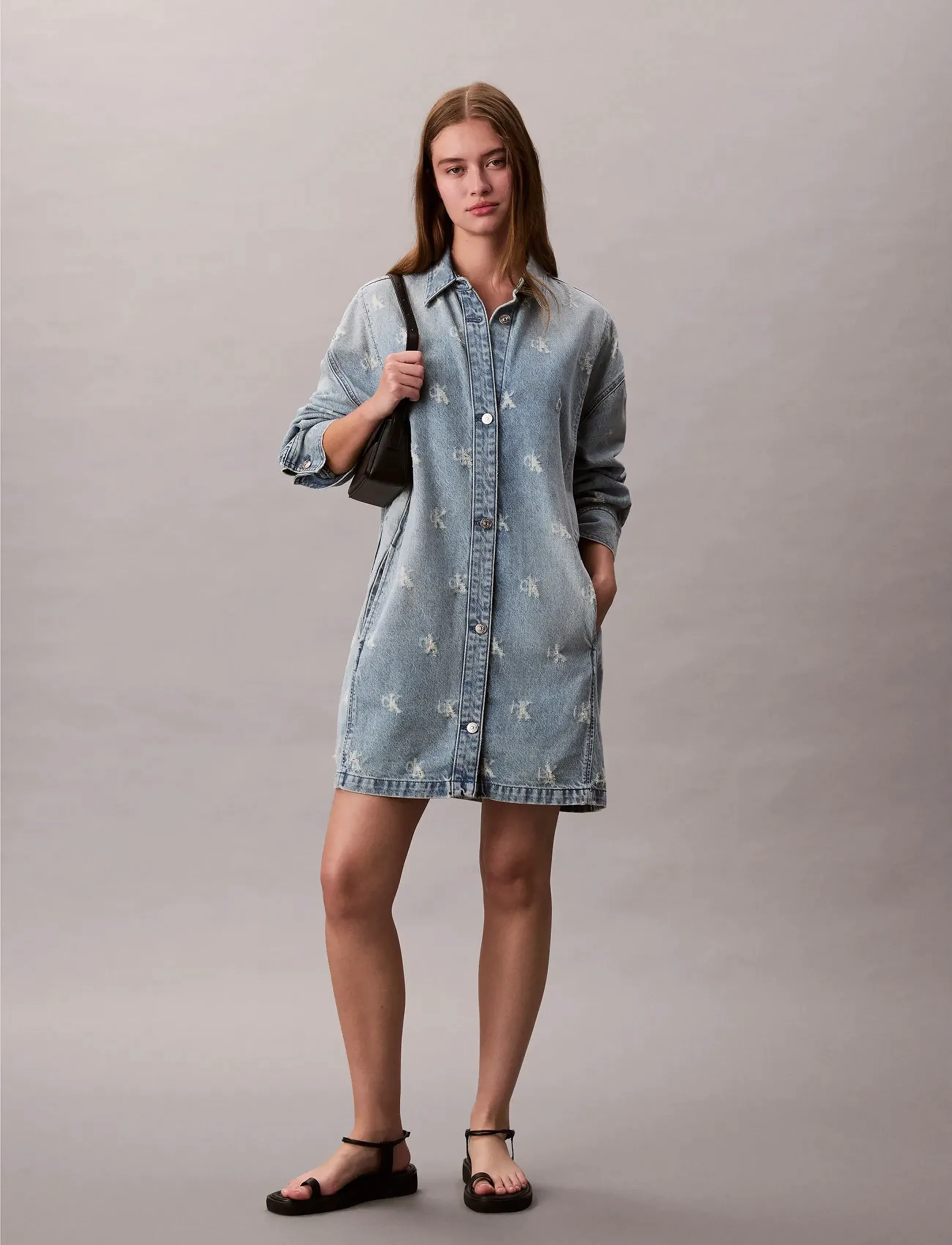 Calvin Klein Jeans Denim Shirtdress Ck Distressed I (CKJLV047C786G) - Denim  Dresses - Boozt.com