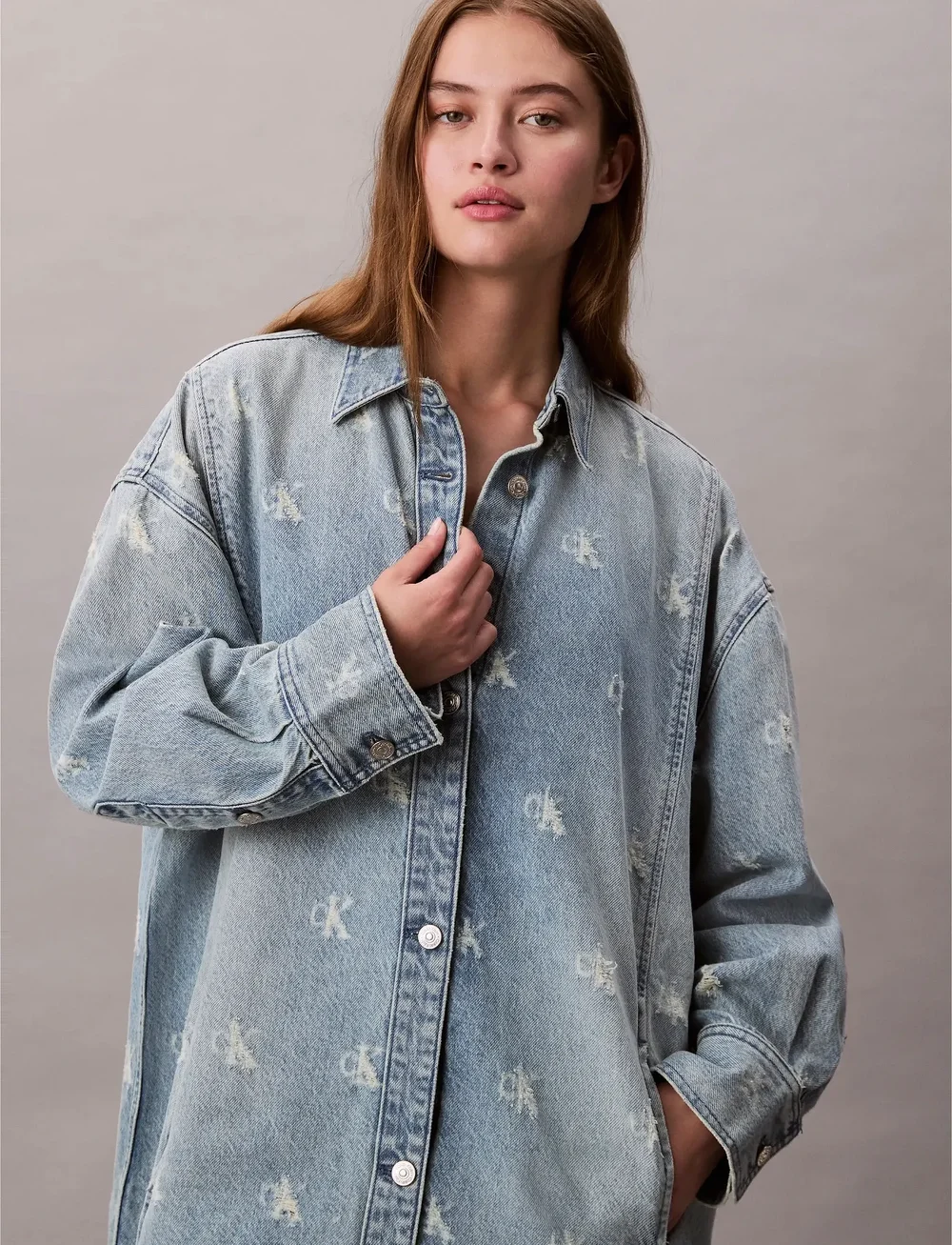 Calvin Klein Jeans - DENIM SHIRTDRESS CK DISTRESSED I - denim dresses - ck distressed indigo - 3