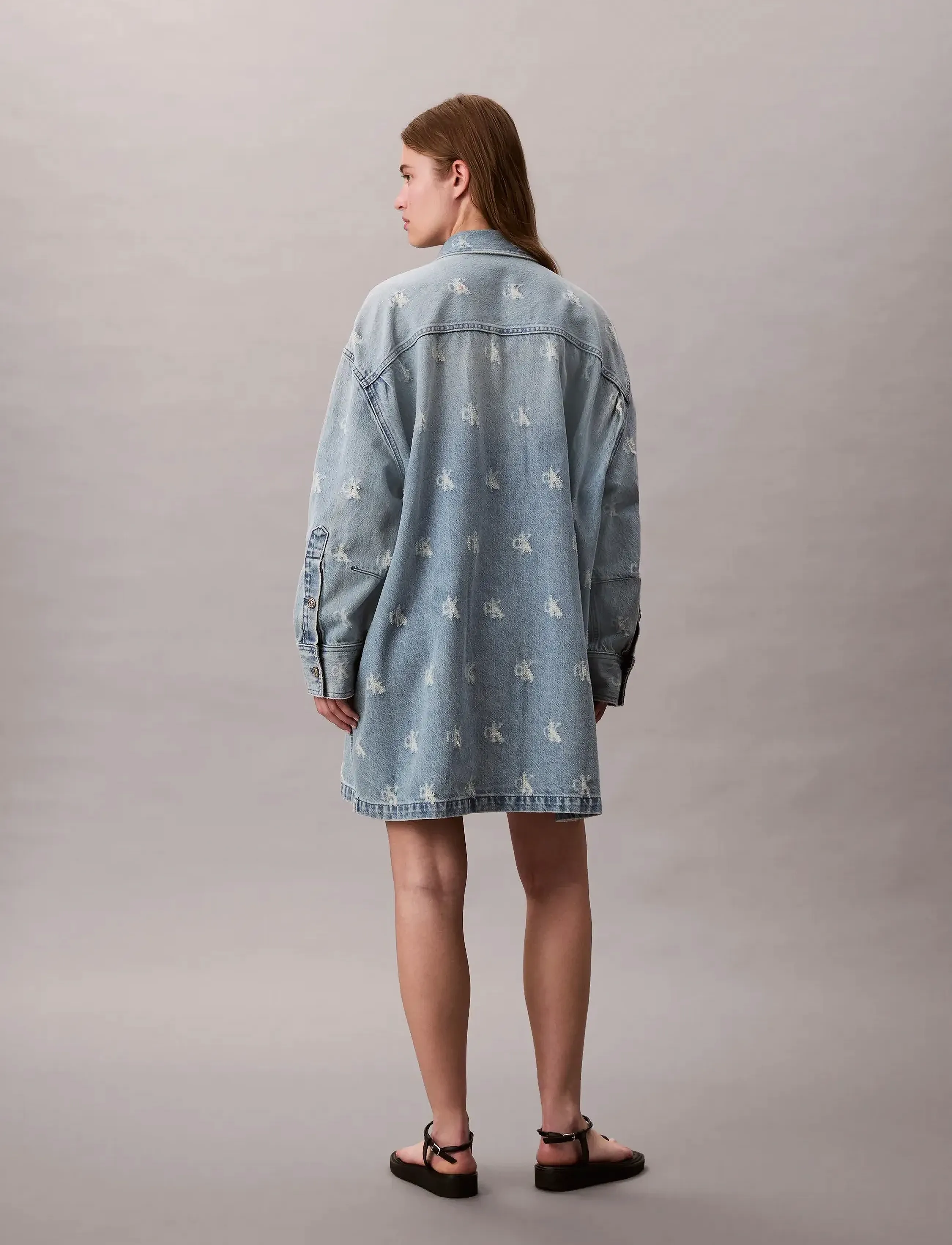 Calvin Klein Jeans - DENIM SHIRTDRESS CK DISTRESSED I - robes en jeans - ck distressed indigo - 5