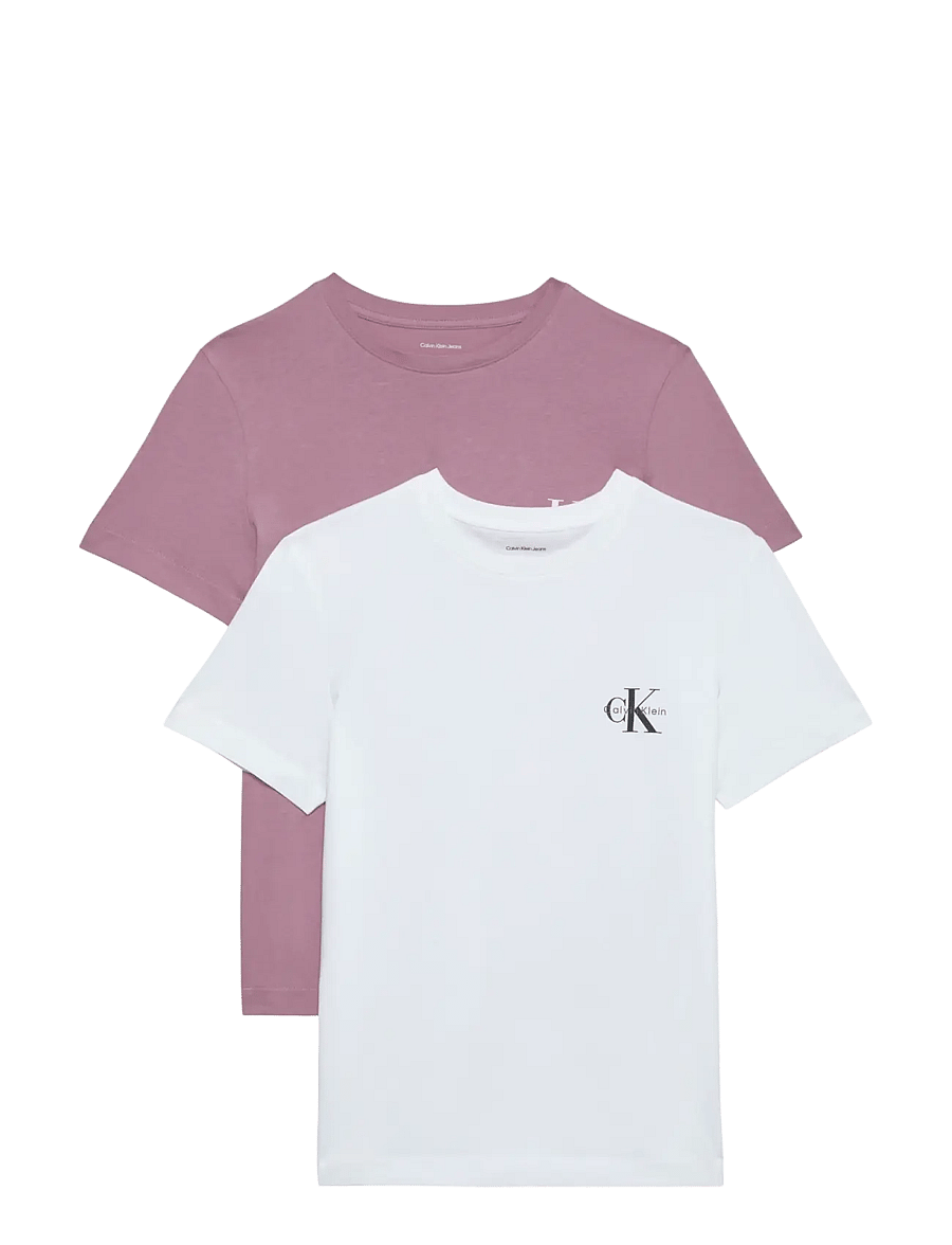 Calvin Klein Jeans - MONOLOGO CN 2 PACK TEE - t-särgid - bright white dusky orchid - 1