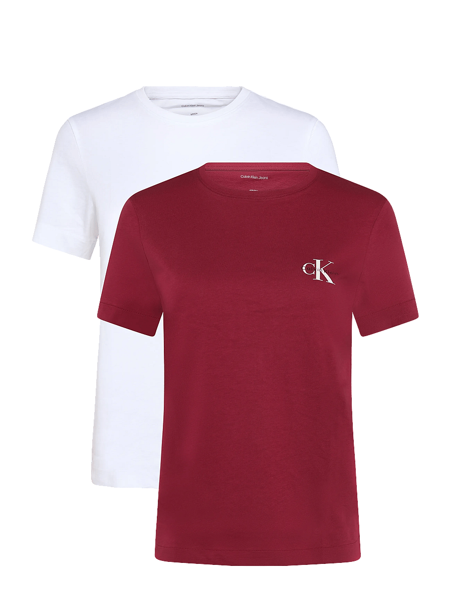 Calvin Klein Jeans - MONOLOGO CN 2 PACK TEE - t-särgid - bright white rhododendron - 1