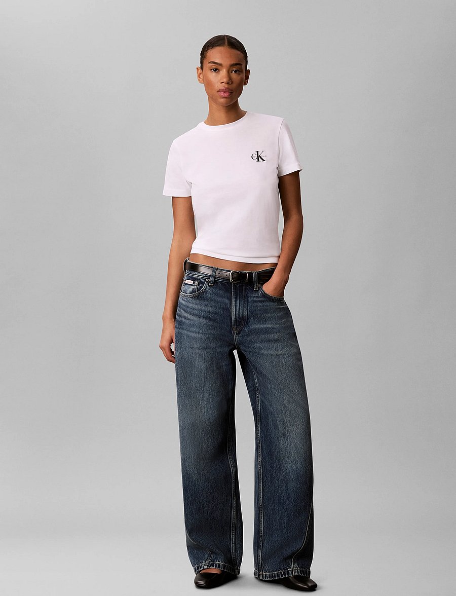 Calvin Klein Jeans - MONOLOGO CN 2 PACK TEE - t-särgid - bright white rhododendron - 0