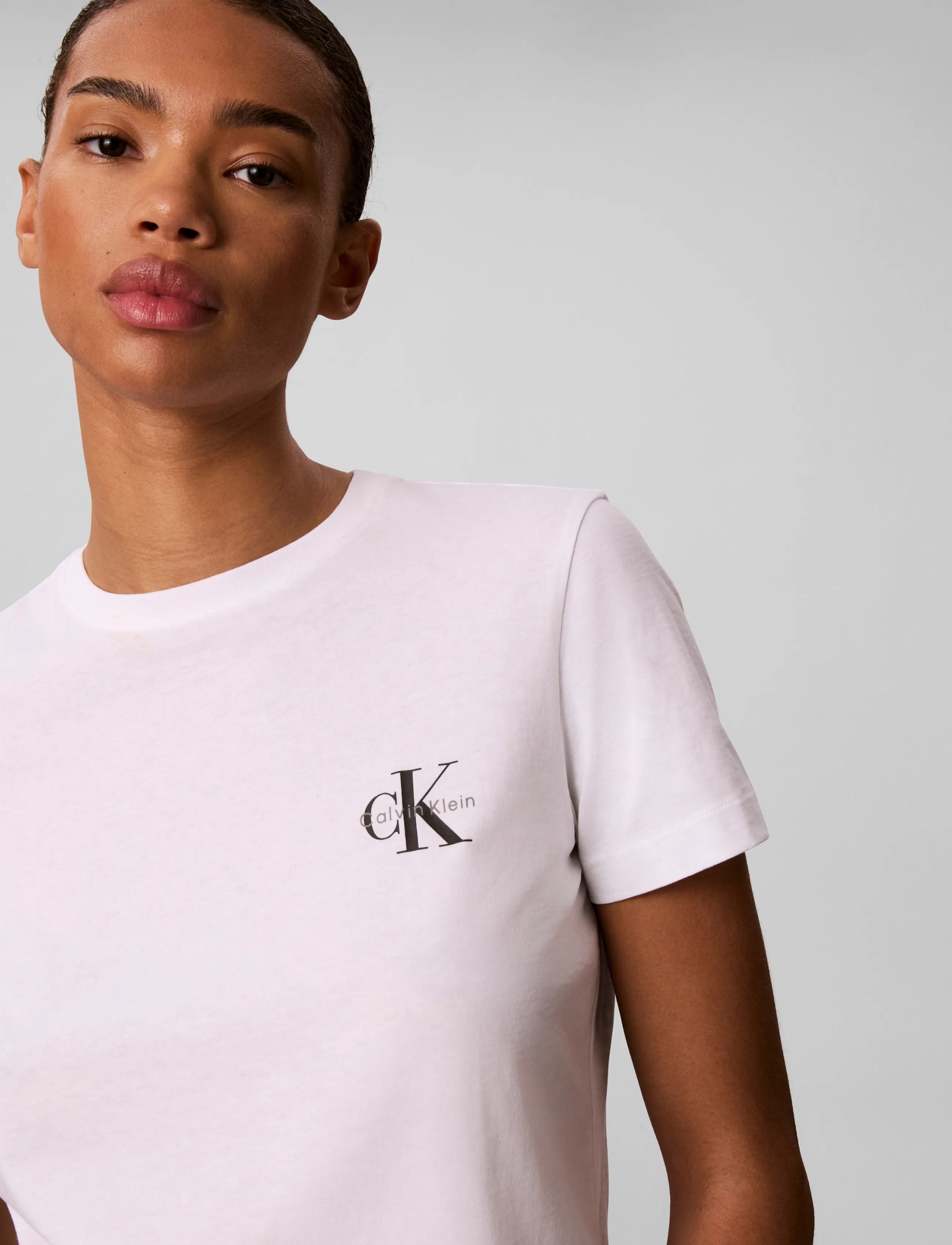 Calvin Klein Jeans - MONOLOGO CN 2 PACK TEE - t-shirts - bright white   rhododendron - 5
