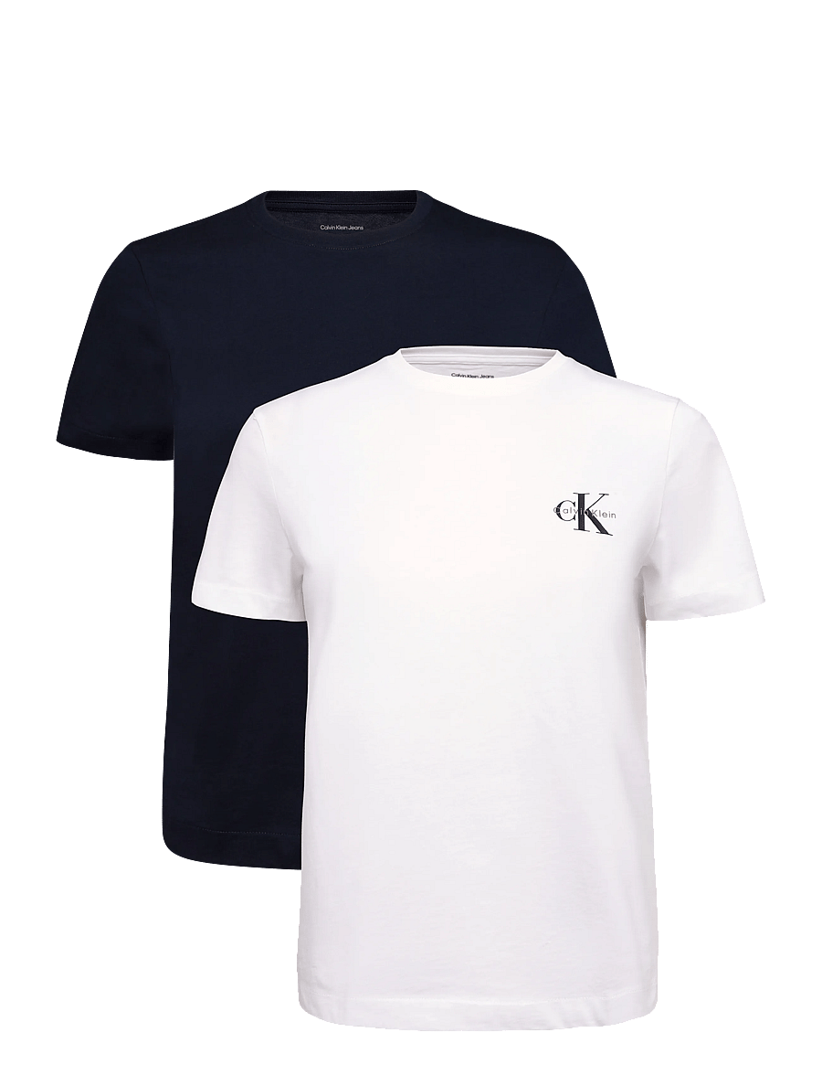 Calvin Klein Jeans - MONOLOGO CN 2 PACK TEE - t-shirts - bright white dark sapphire - 1
