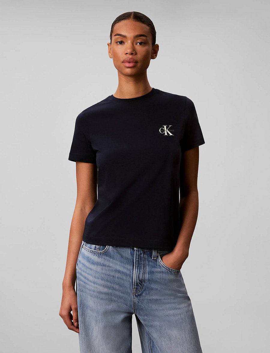 Calvin Klein Jeans - MONOLOGO CN 2 PACK TEE - t-shirts - bright white dark sapphire - 4