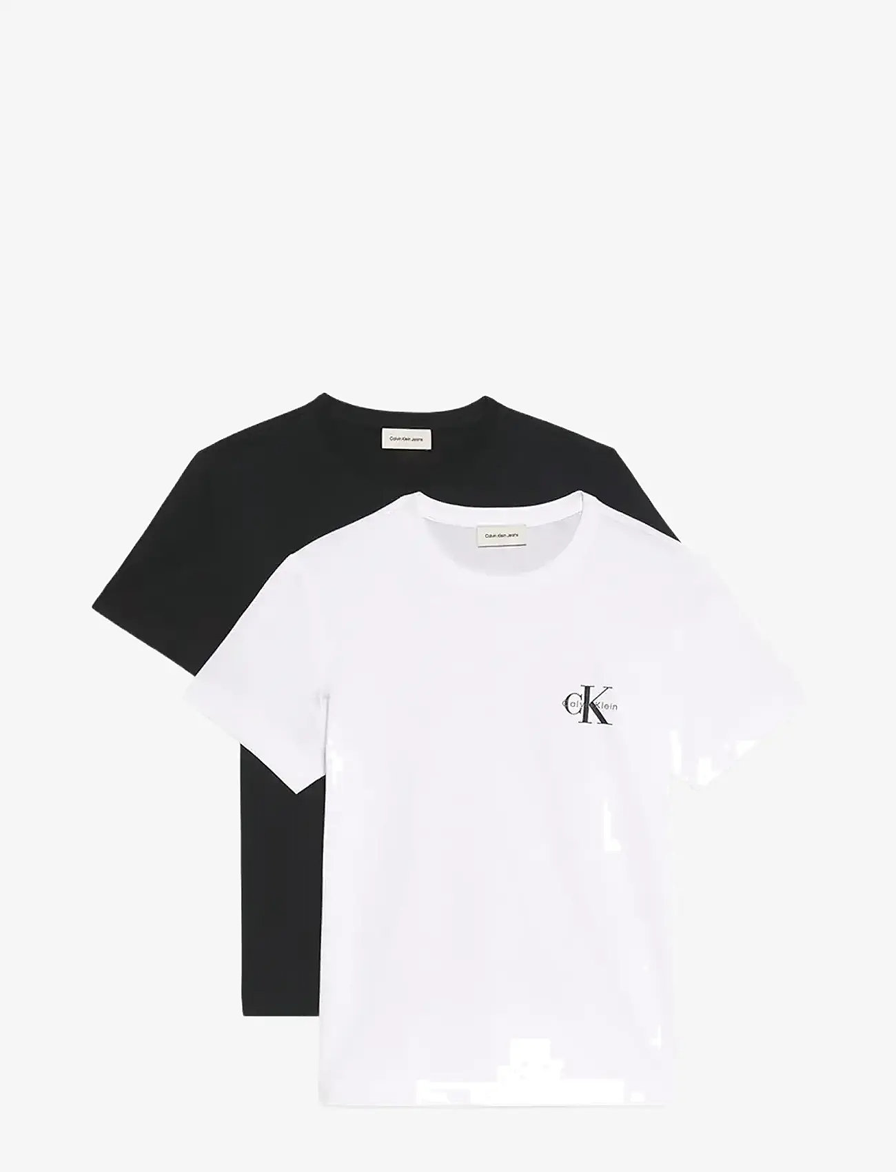Calvin Klein Jeans - MONOLOGO CN 2 PACK TEE - t-shirts - black / brilliant white - 1