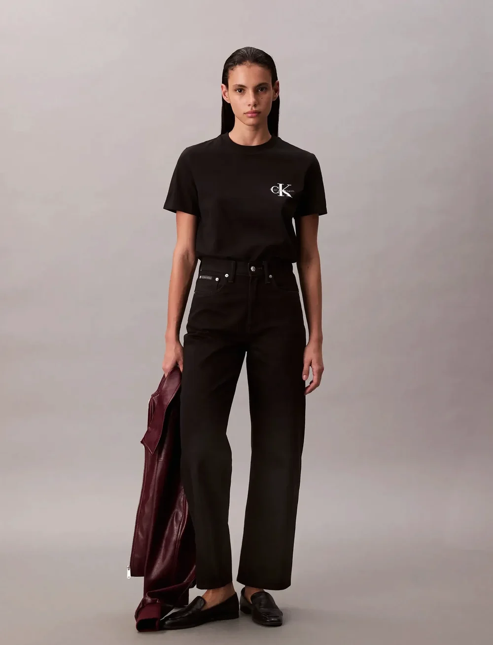 Calvin Klein Jeans - A- Logo CN 2 Pack Tee - t-skjorter - black / brilliant white - 0