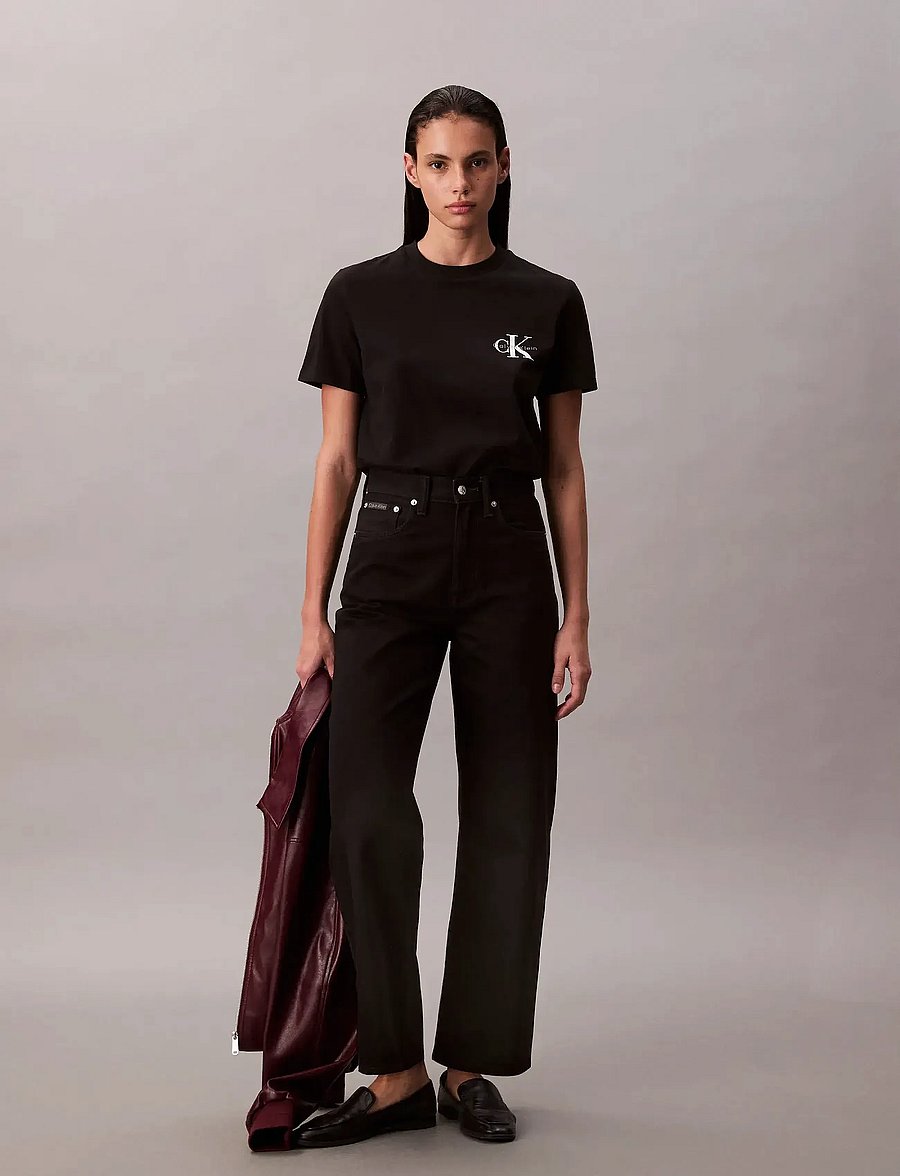 Calvin Klein Jeans - MONOLOGO CN 2 PACK TEE - t-särgid - black / brilliant white - 0
