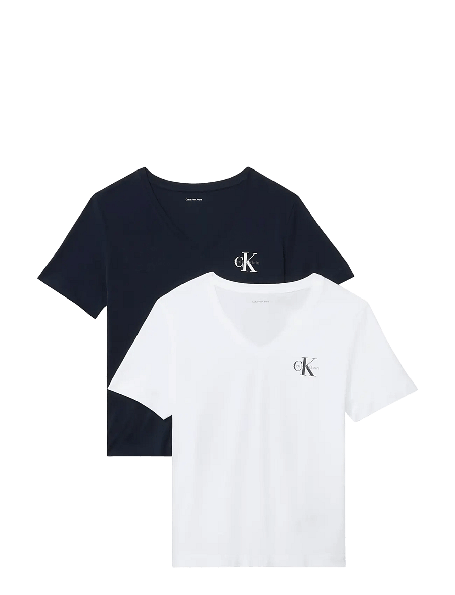 Calvin Klein Jeans - MONOLOGO VNK 2PACK TEE - t-shirts - bright white dark sapphire - 1