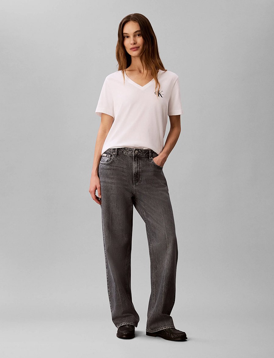 Calvin Klein Jeans - MONOLOGO VNK 2PACK TEE - t-shirts - bright white dark sapphire - 0