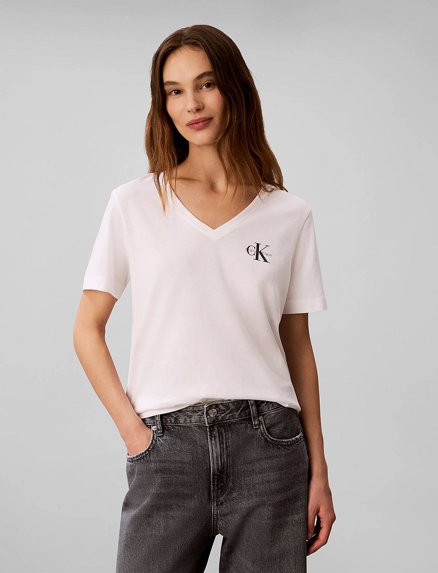 Calvin Klein Jeans - MONOLOGO VNK 2PACK TEE - t-shirts - bright white dark sapphire - 3