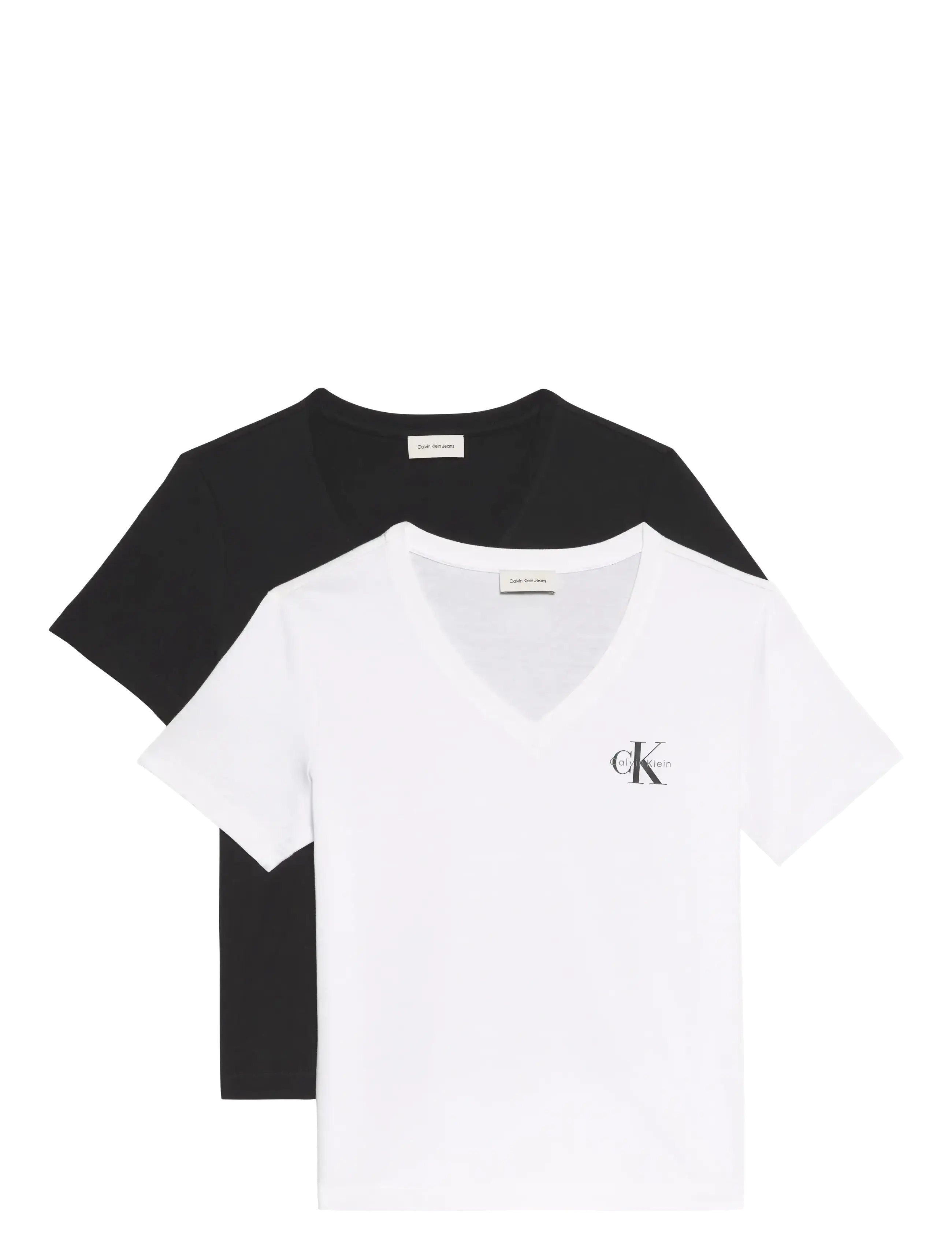 Calvin Klein Jeans MONOLOGO VNK 2PACK TEE - T-shirts & Toppe - BLACK    BRIGHT WHITE / white