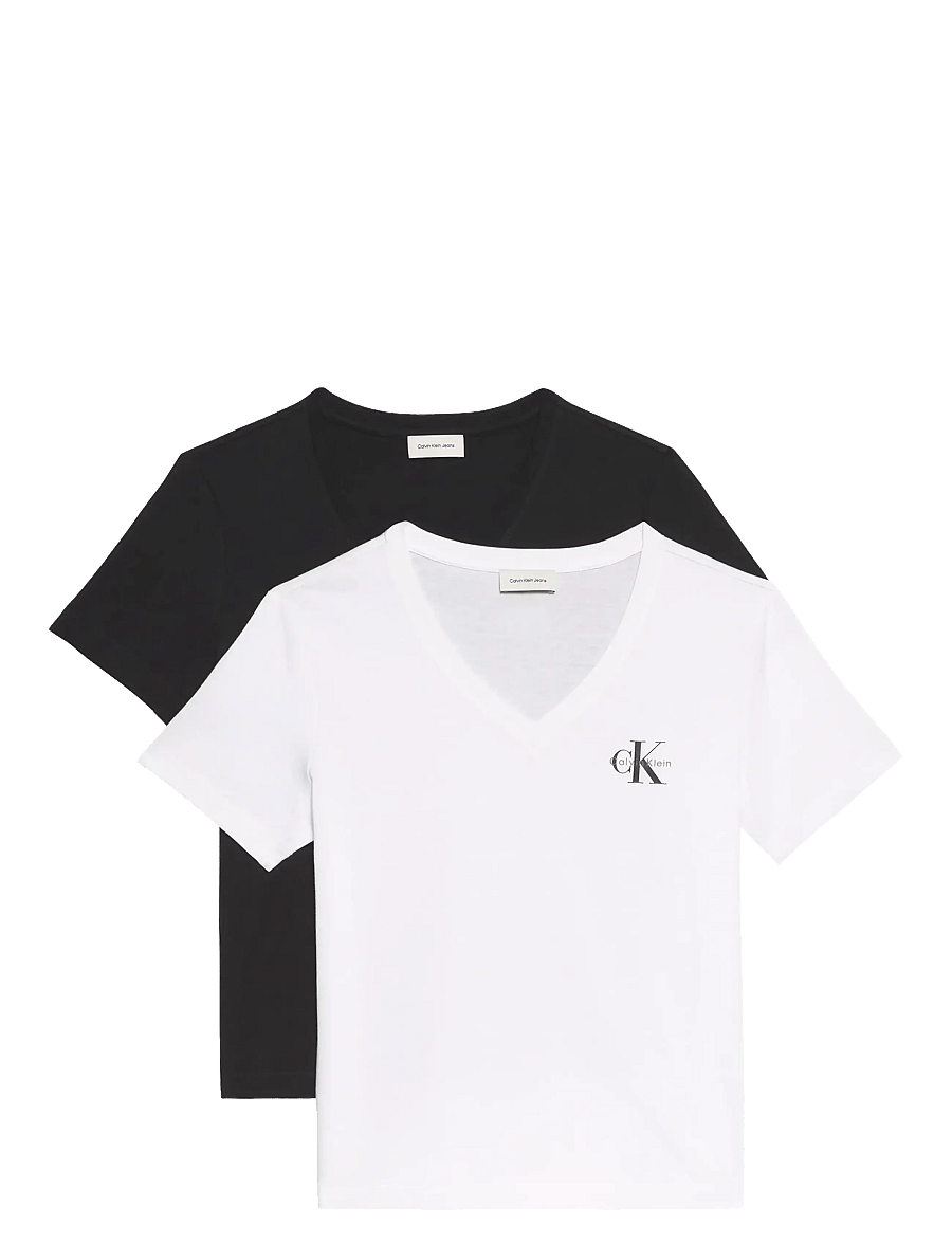 Calvin Klein Jeans - MONOLOGO VNK 2PACK TEE - t-shirts - black bright white - 1