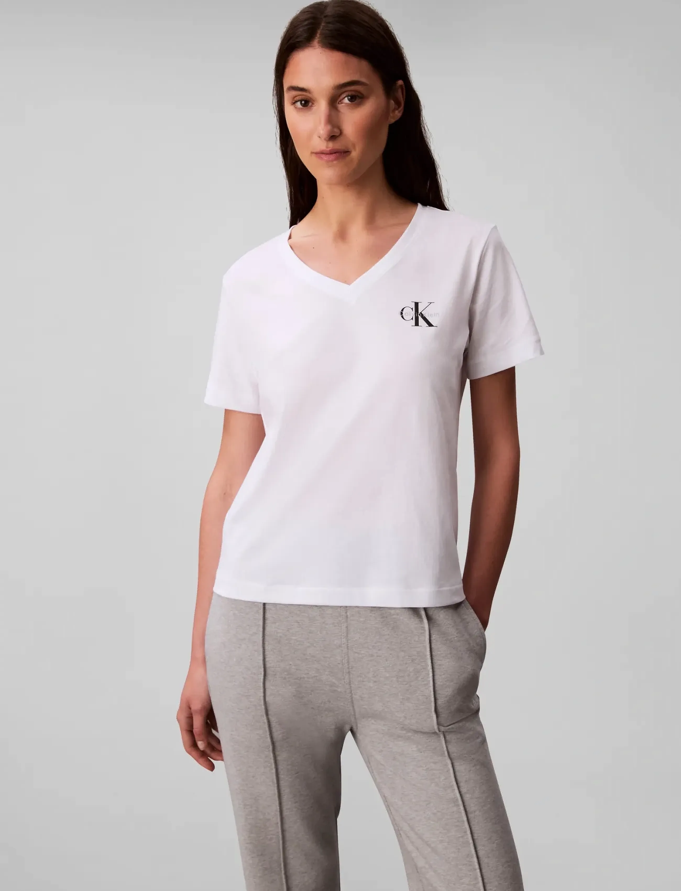 Calvin Klein Jeans MONOLOGO VNK 2PACK TEE - T-shirts - BLACK BRIGHT WHITE / white