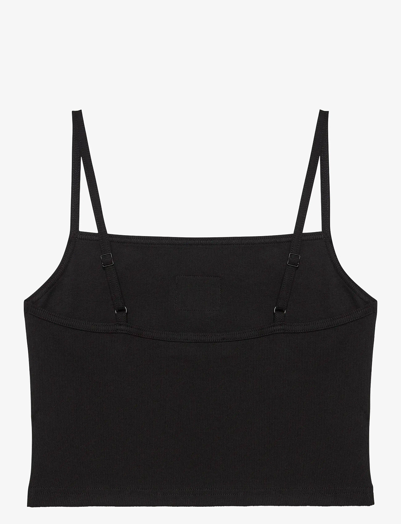 Calvin Klein Jeans - A- WOVEN LABEL RIB CAMI - tanktops - black - 2