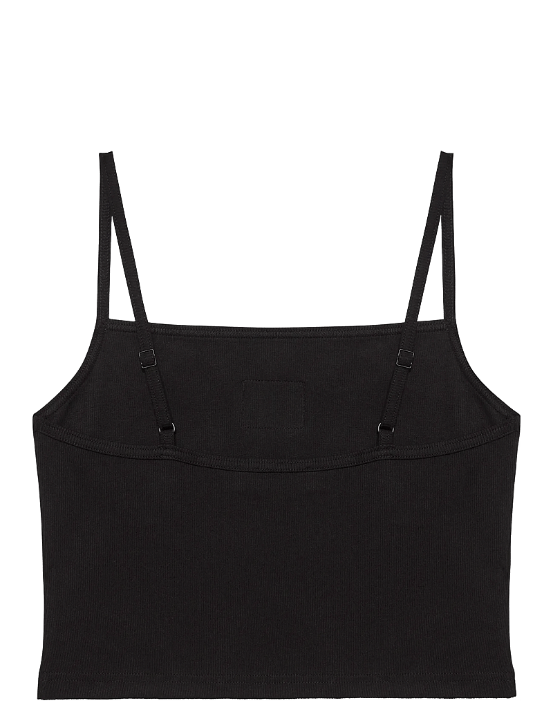 Calvin Klein Jeans - A- WOVEN LABEL RIB CAMI - Ärmellose tops - black - 2