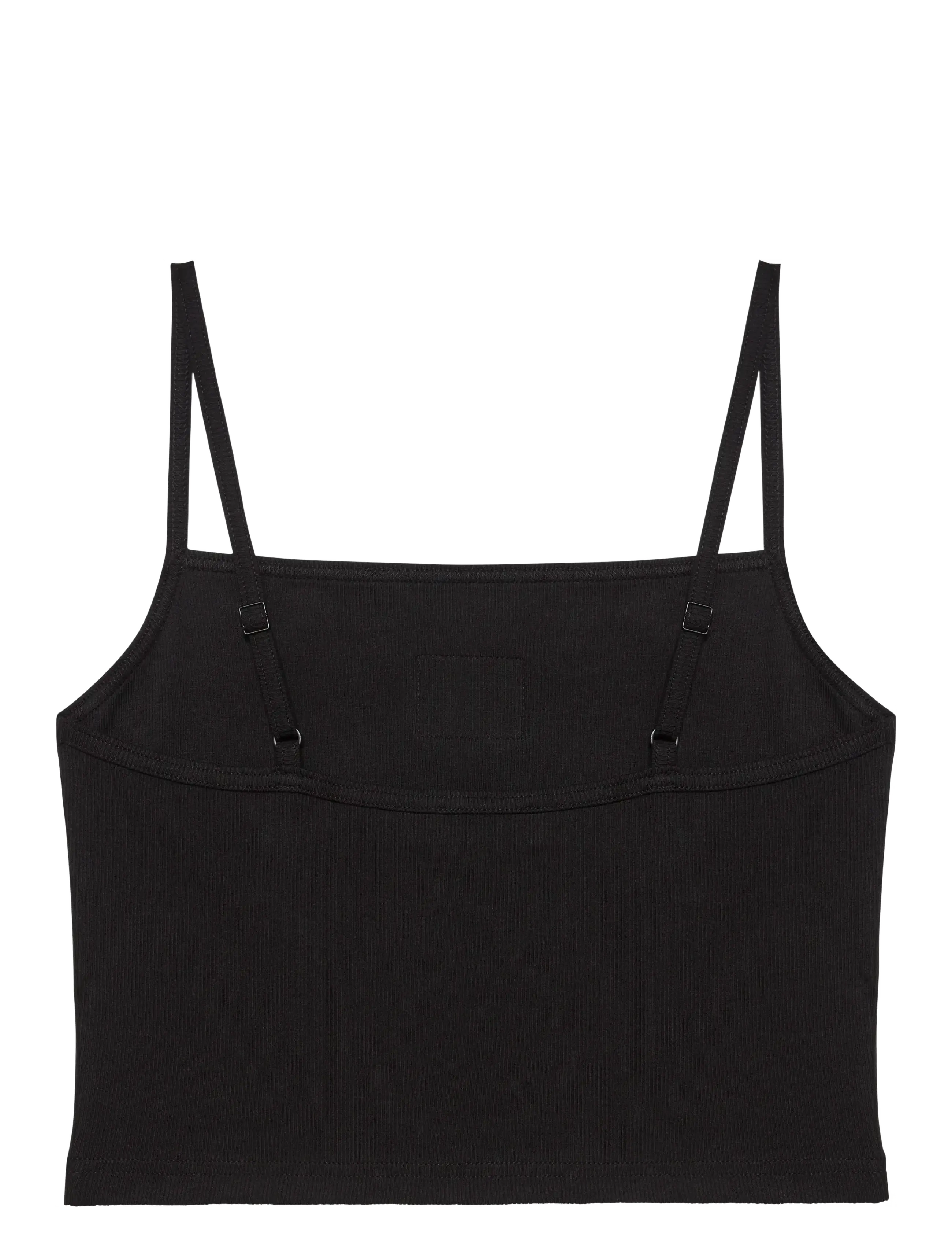 Calvin Klein Jeans - A- WOVEN LABEL RIB CAMI - Ärmellose tops - black - 2