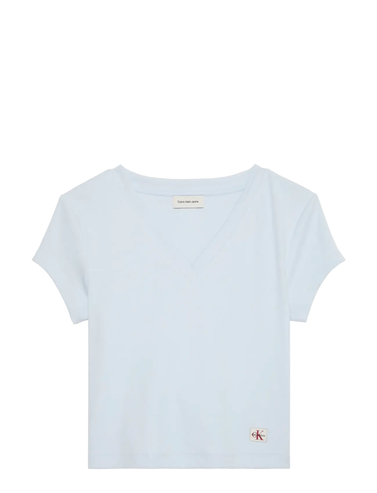 Calvin Klein Jeans - SS HERITAGE LABEL VNECK TEE - t-särgid - plein air - 1