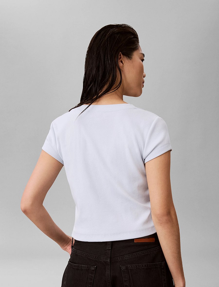 Calvin Klein Jeans - SS HERITAGE LABEL VNECK TEE - t-särgid - plein air - 2