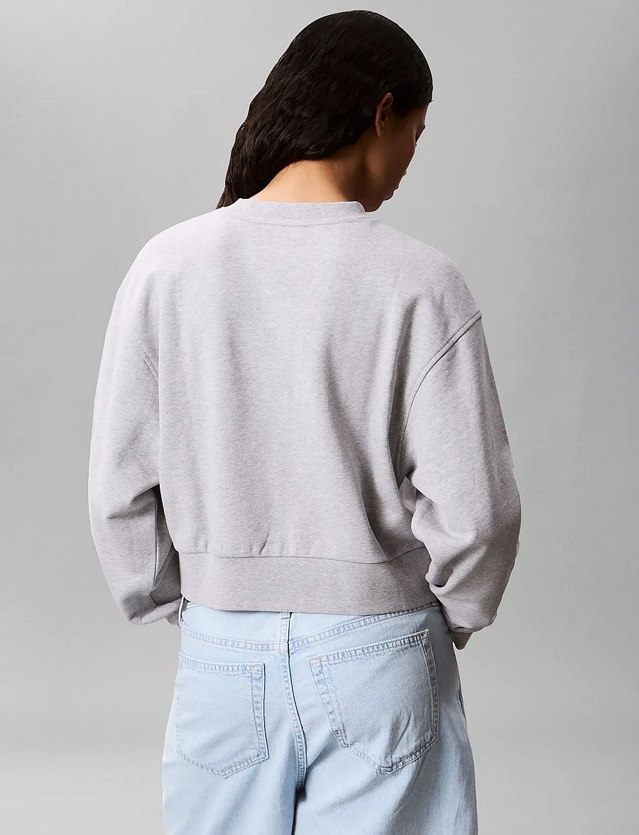 Calvin Klein Jeans - FRENCH TERRY WOVEN LABEL CREW SW - hverdags stil - bc06 grey heather - 2