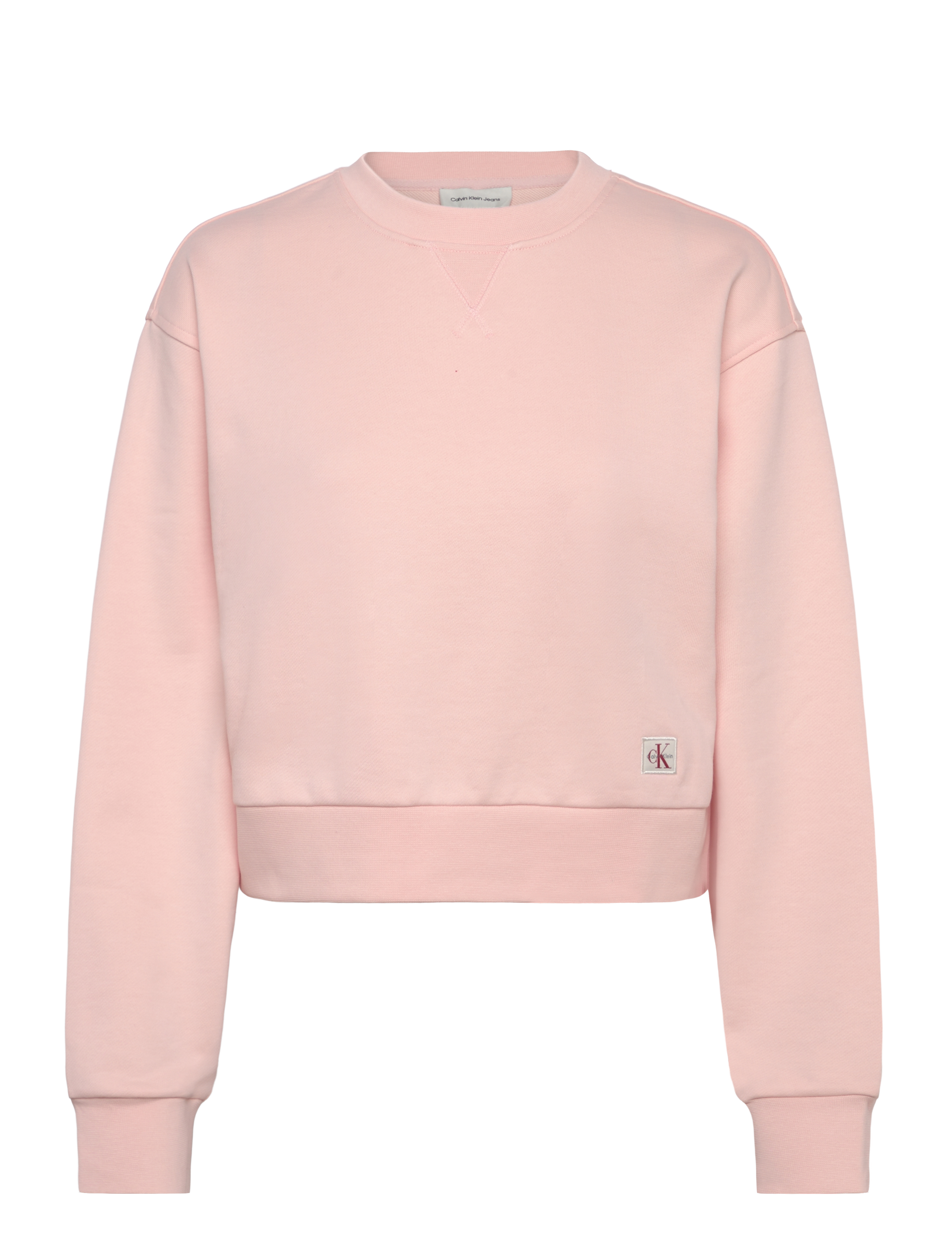 Calvin Klein Jeans FRENCH TERRY WOVEN LABEL CREW SW - Sweatshirts - CLOUD PINK / cream