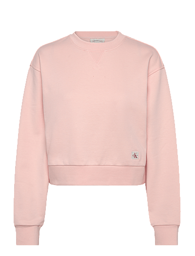 French Terry Woven Label Crew Sw - Sweatshirts