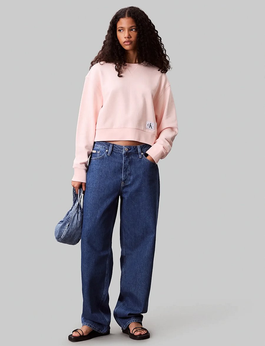 Calvin Klein Jeans - FRENCH TERRY WOVEN LABEL CREW SW - everyday style - cloud pink - 3