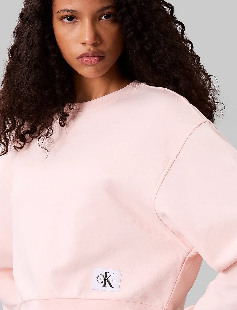 Calvin Klein Jeans - FRENCH TERRY WOVEN LABEL CREW SW - everyday style - cloud pink - 5