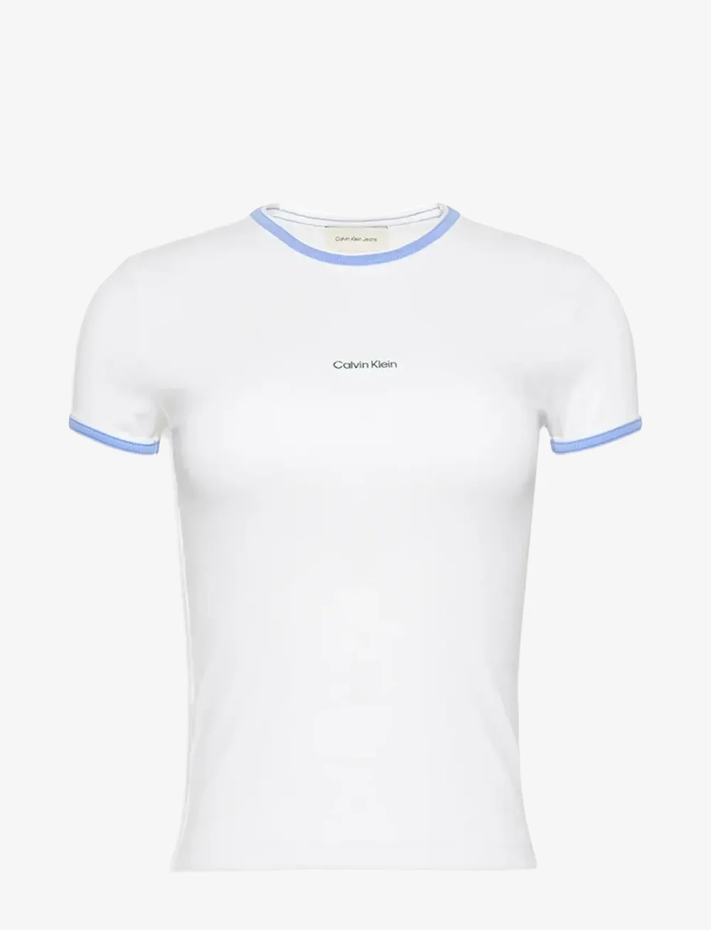 Calvin Klein Jeans - SS COLOR BLOCK COTTON RIB BABY T - t-shirts - brilliant white - 0