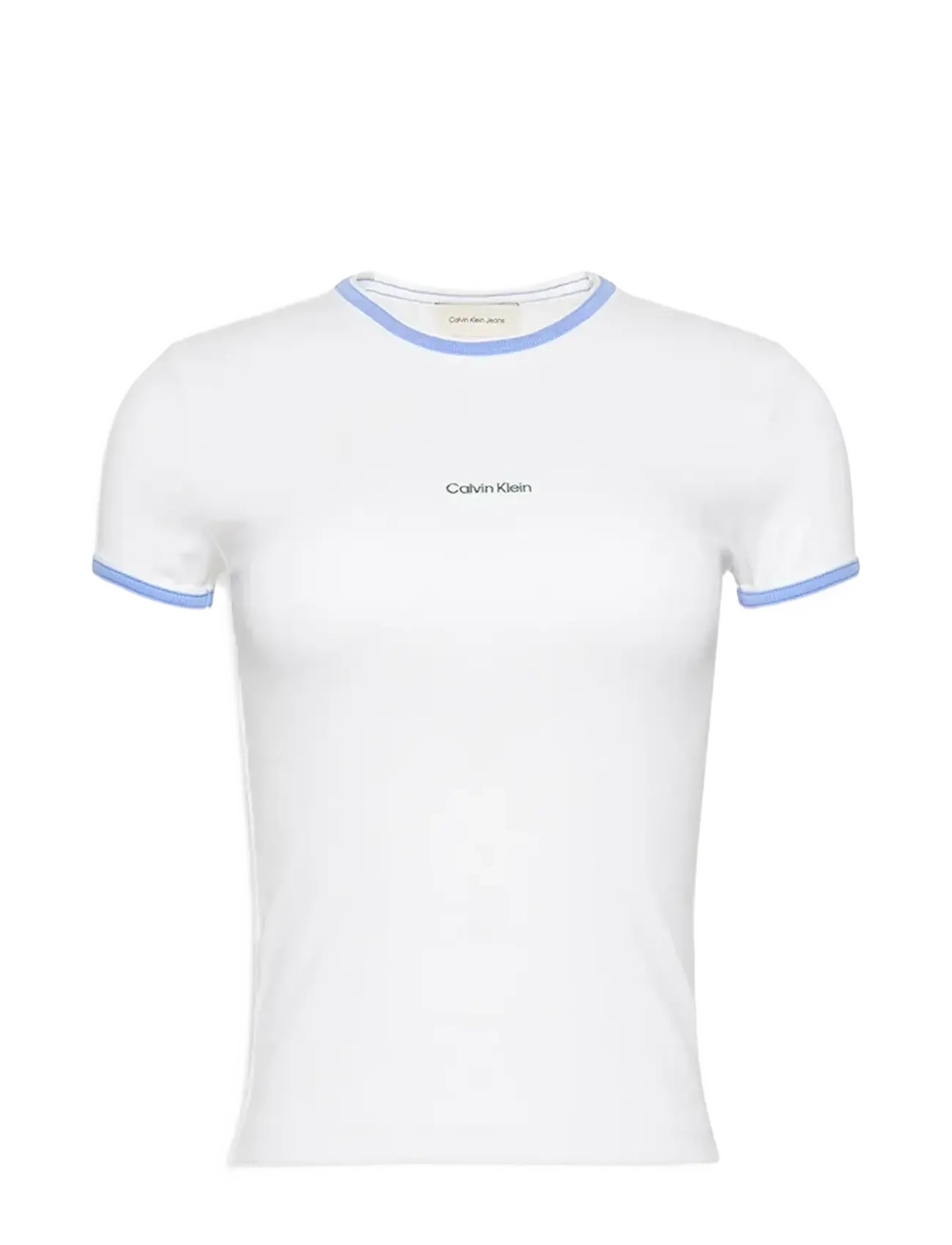 Calvin Klein Jeans SS COLOR BLOCK COTTON RIB BABY T - Kläder - BRILLIANT WHITE / white