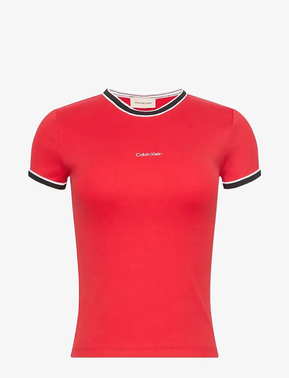 Calvin Klein Jeans - SS COLOR BLOCK COTTON RIB BABY T - t-shirts - goji berry - 0