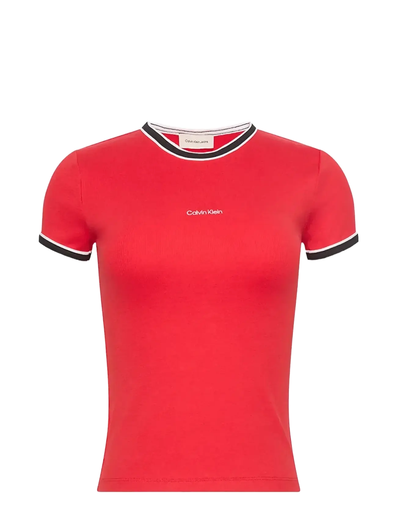 Calvin Klein Jeans SS COLOR BLOCK COTTON RIB BABY T - Nyheder - GOJI BERRY / red
