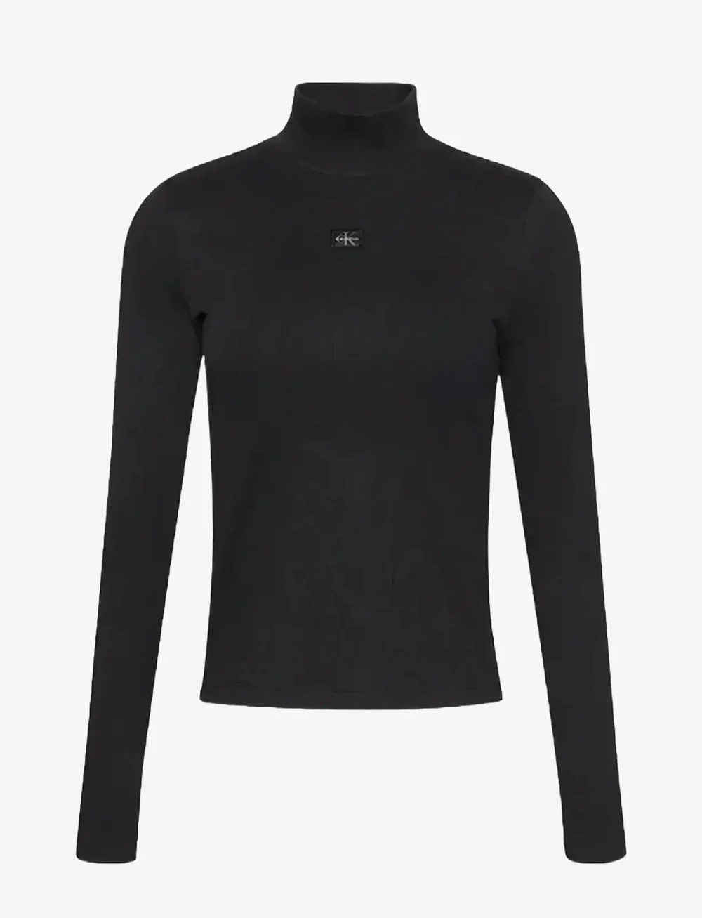 Calvin Klein Jeans - LS WOVEN LABEL 2X2 BABY RIB TURT - rullekraver - black - 1