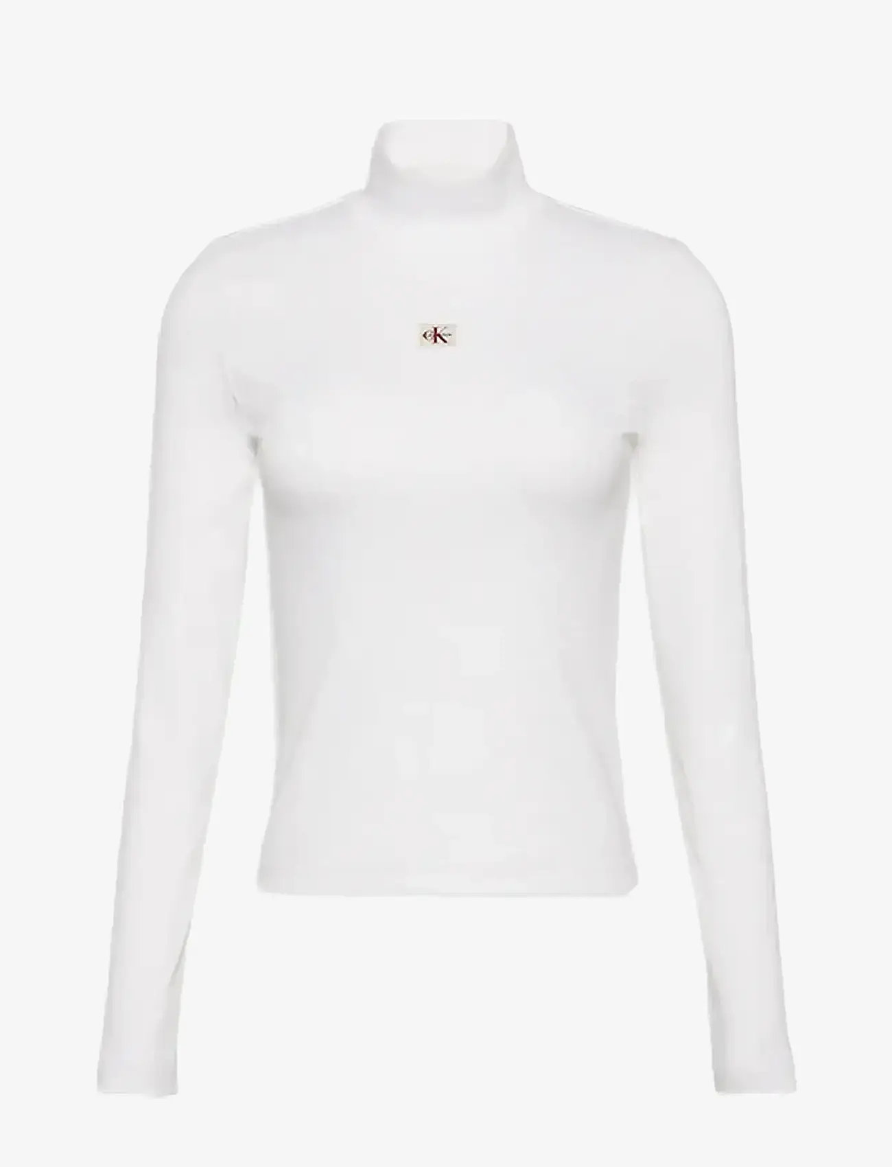 Calvin Klein Jeans - LS WOVEN LABEL TURTLENECK - rullekraver - brilliant white - 1