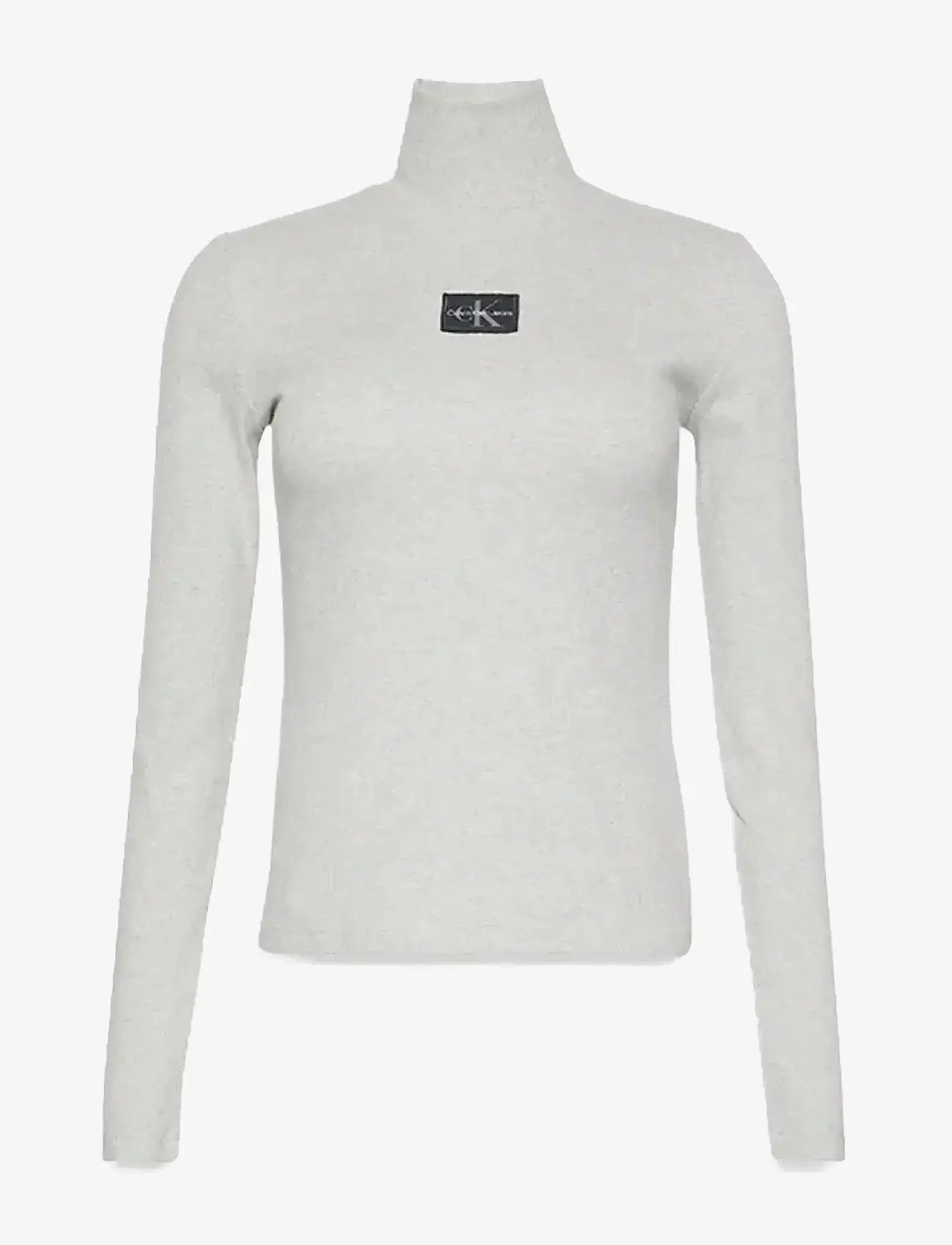 Calvin Klein Jeans - LS WOVEN LABEL TURTLENECK - rullekraver - history grey heather - 1