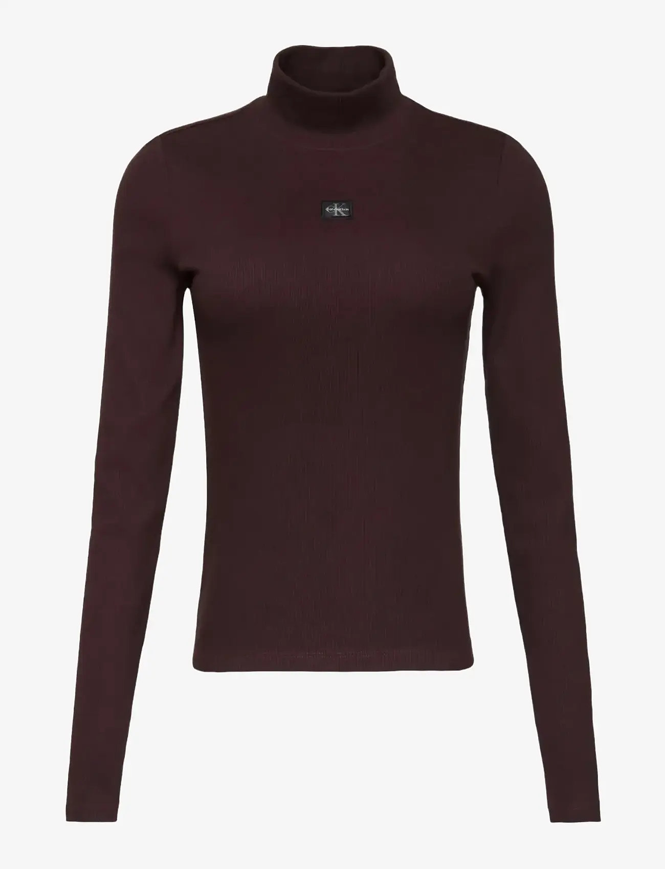 Calvin Klein Jeans - LS WOVEN LABEL TURTLENECK - turtlenecks - mocha brown - 1