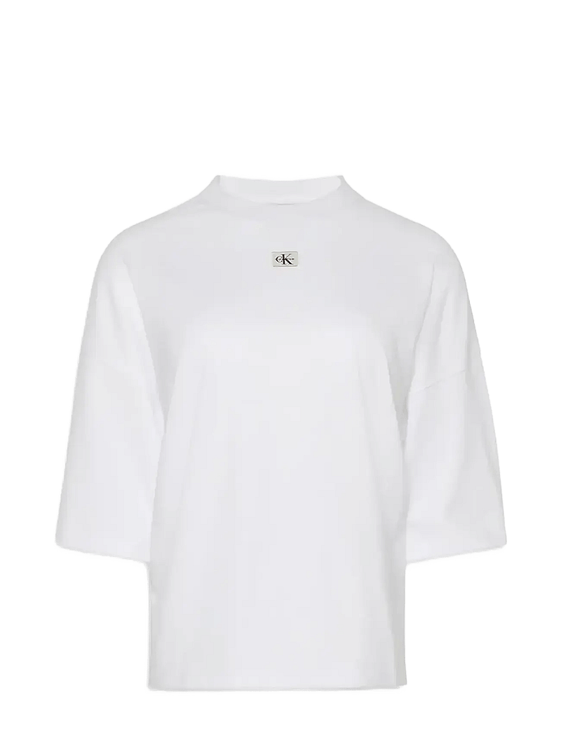 Calvin Klein Jeans - SS WOVEN LABEL OVERSIZED TEE - t-shirts - bright white - 1