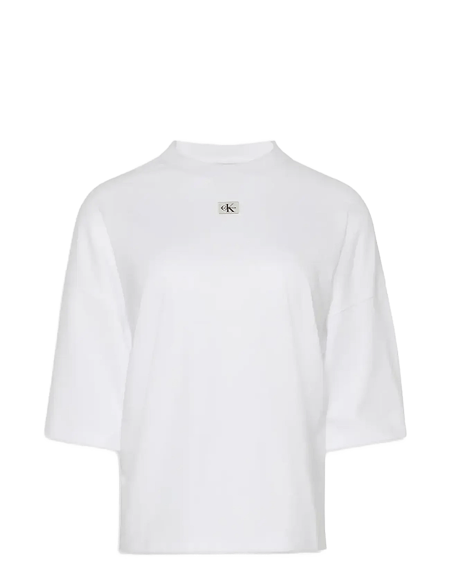 Calvin Klein Jeans - SS WOVEN LABEL OVERSIZED TEE - t-shirts - bright white - 1