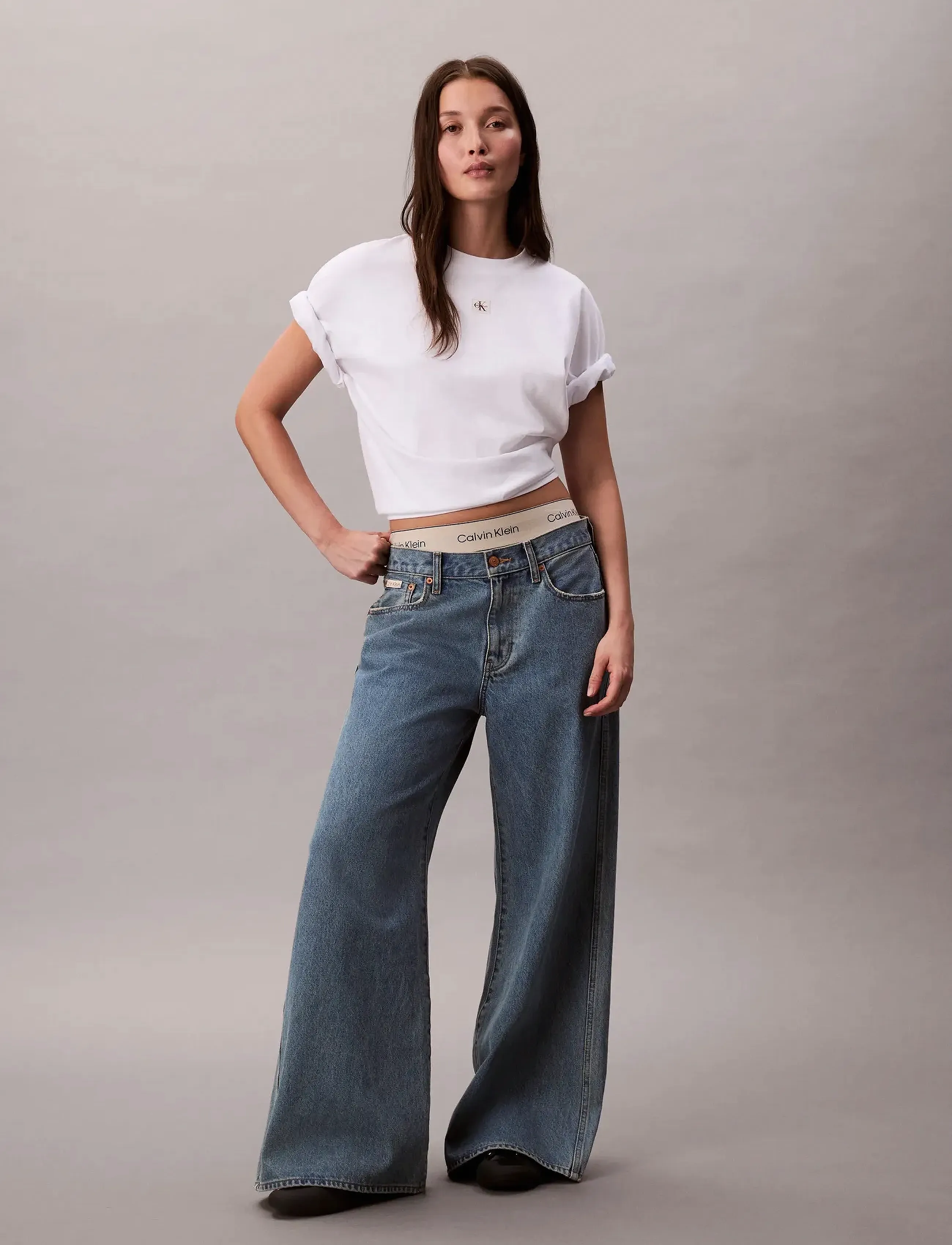 Calvin Klein Jeans - SS WOVEN LABEL OVERSIZED TEE - t-shirts - bright white - 3