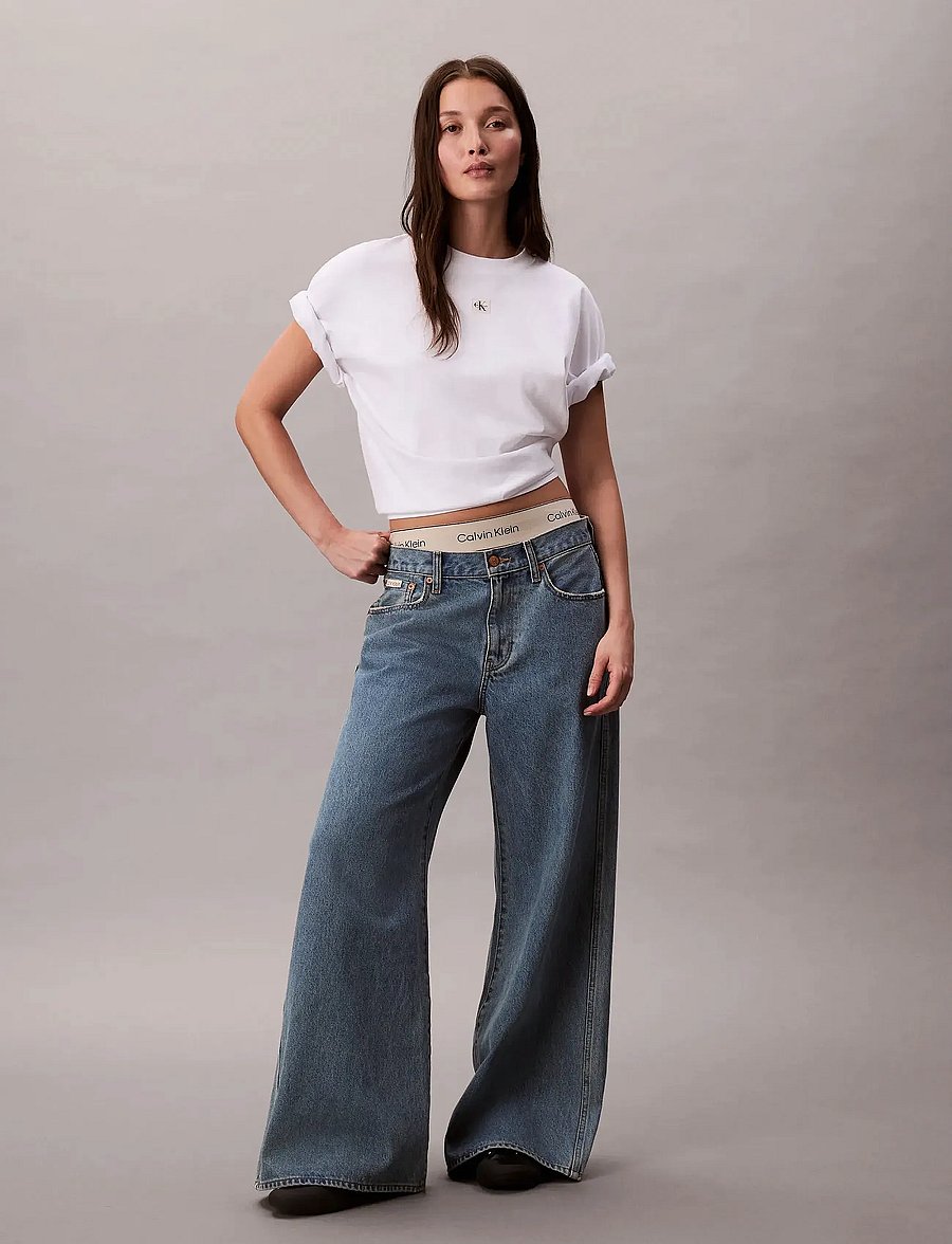 Calvin Klein Jeans - SS WOVEN LABEL OVERSIZED TEE - t-shirts - bright white - 3