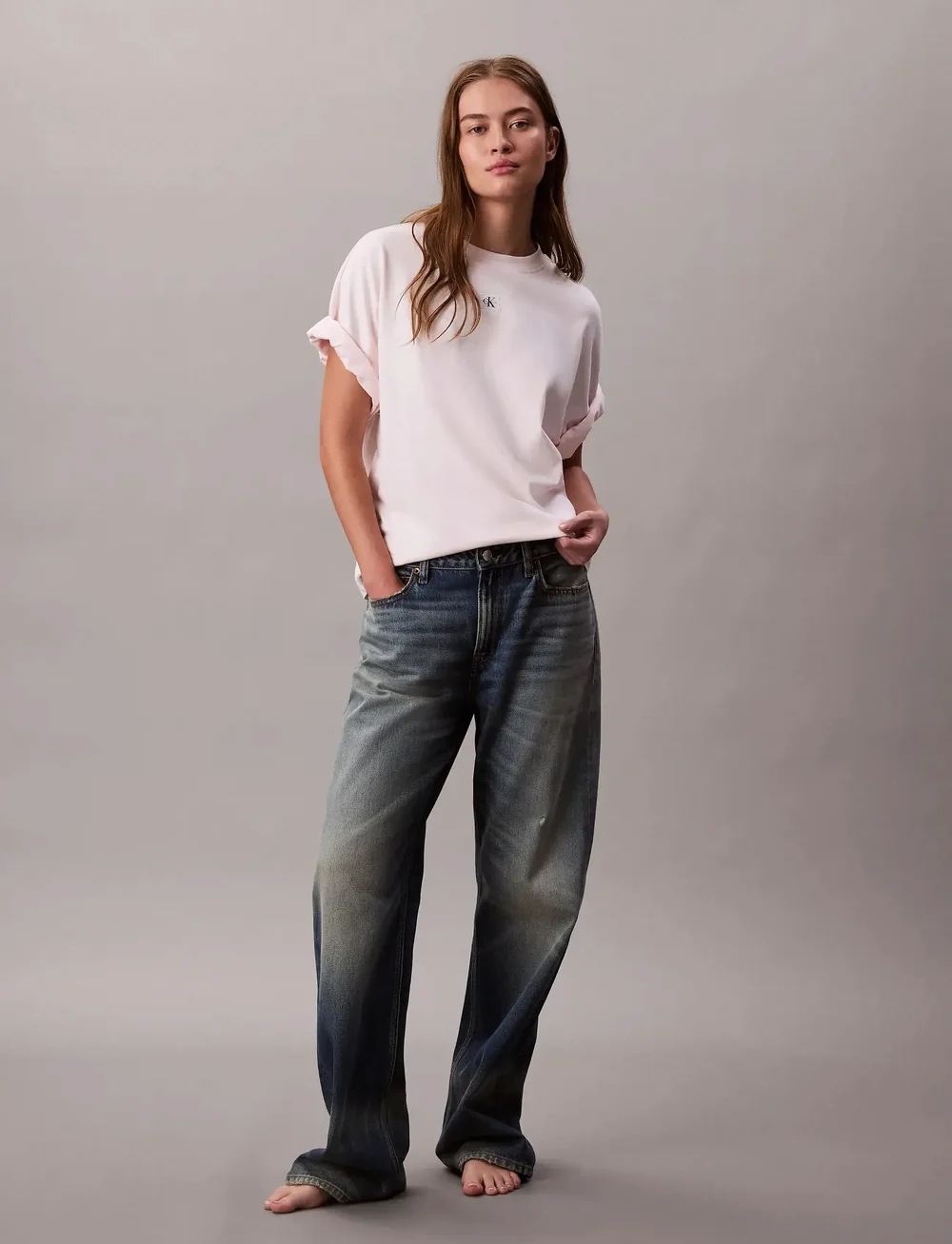 Calvin Klein Jeans - SS WOVEN LABEL OVERSIZED TEE - t-shirts - tender blush - 2