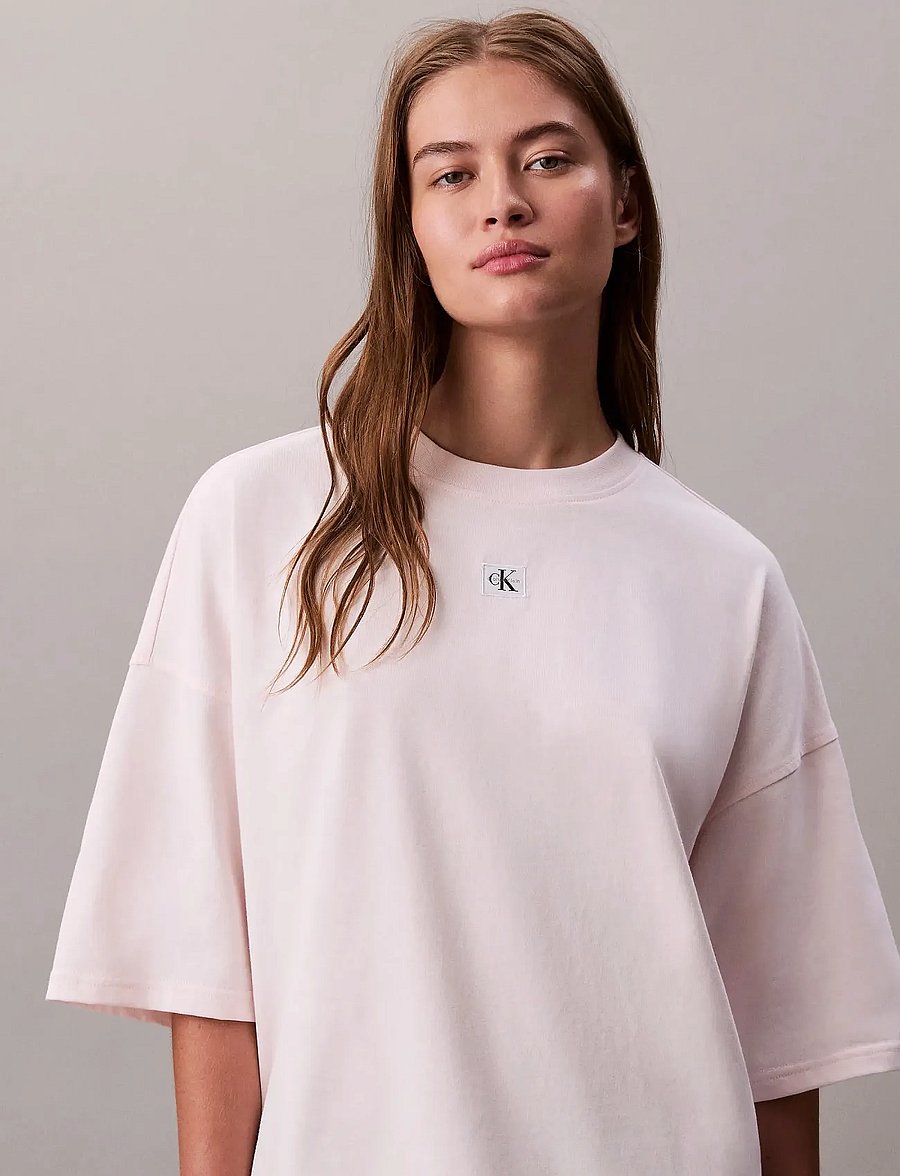 Calvin Klein Jeans - SS WOVEN LABEL OVERSIZED TEE - t-shirts - tender blush - 3