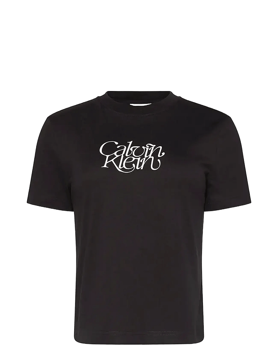 Calvin Klein Jeans - SS FITTED SCRIPT CALVIN KLEIN TE - t-shirts - black - 1