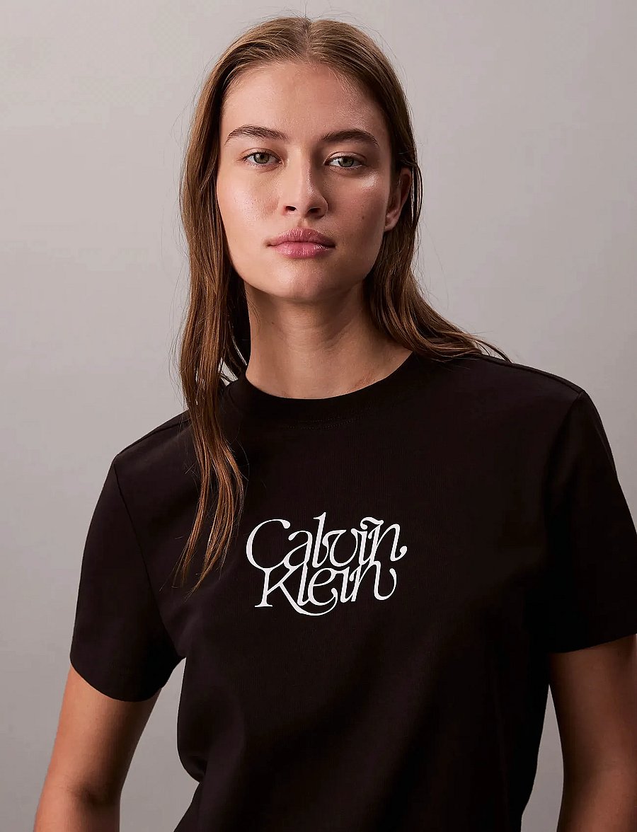 Calvin Klein Jeans - SS FITTED SCRIPT CALVIN KLEIN TE - t-shirts - black - 2